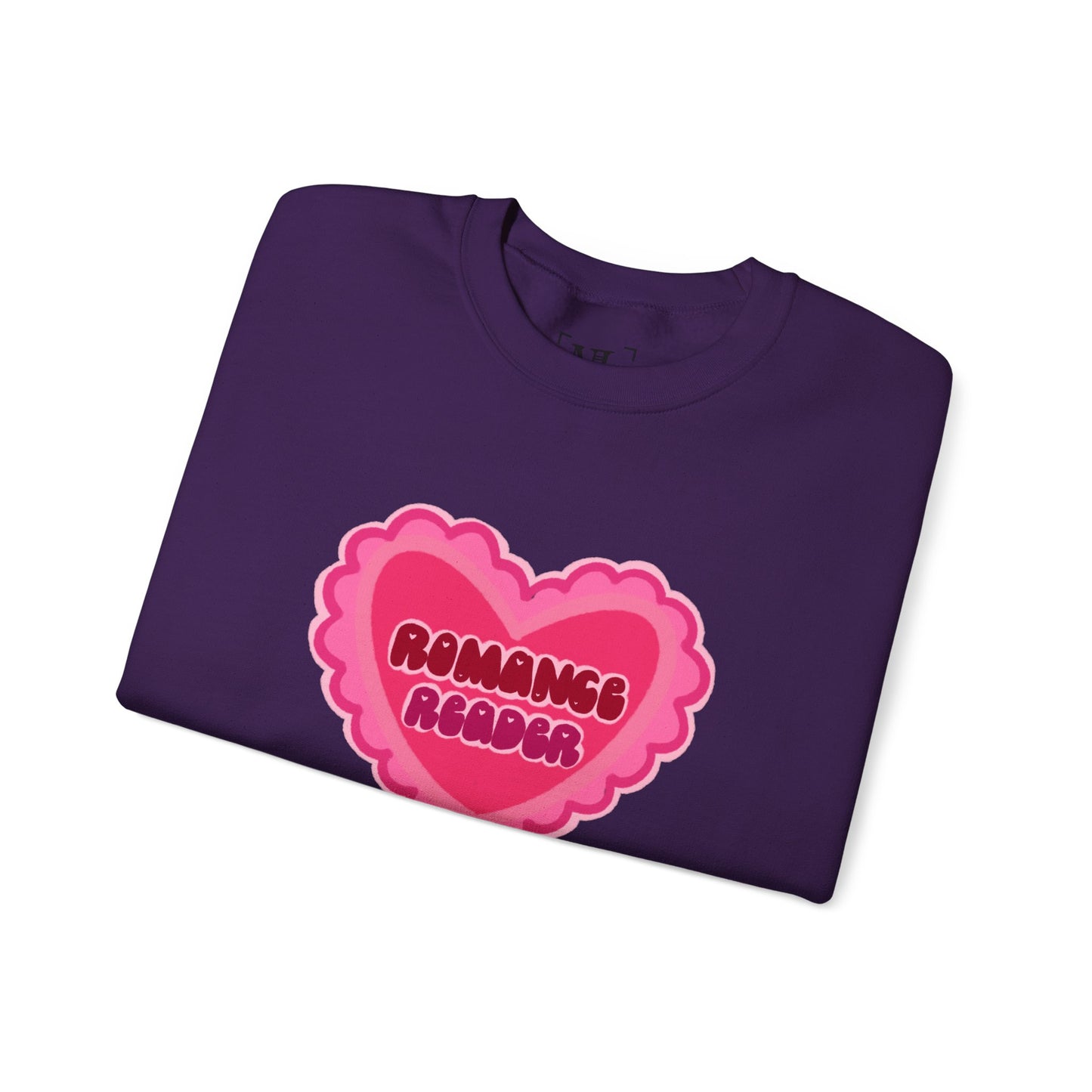 Romance Reader Heart Logo - Cozy Bookish Crewneck Sweatshirt