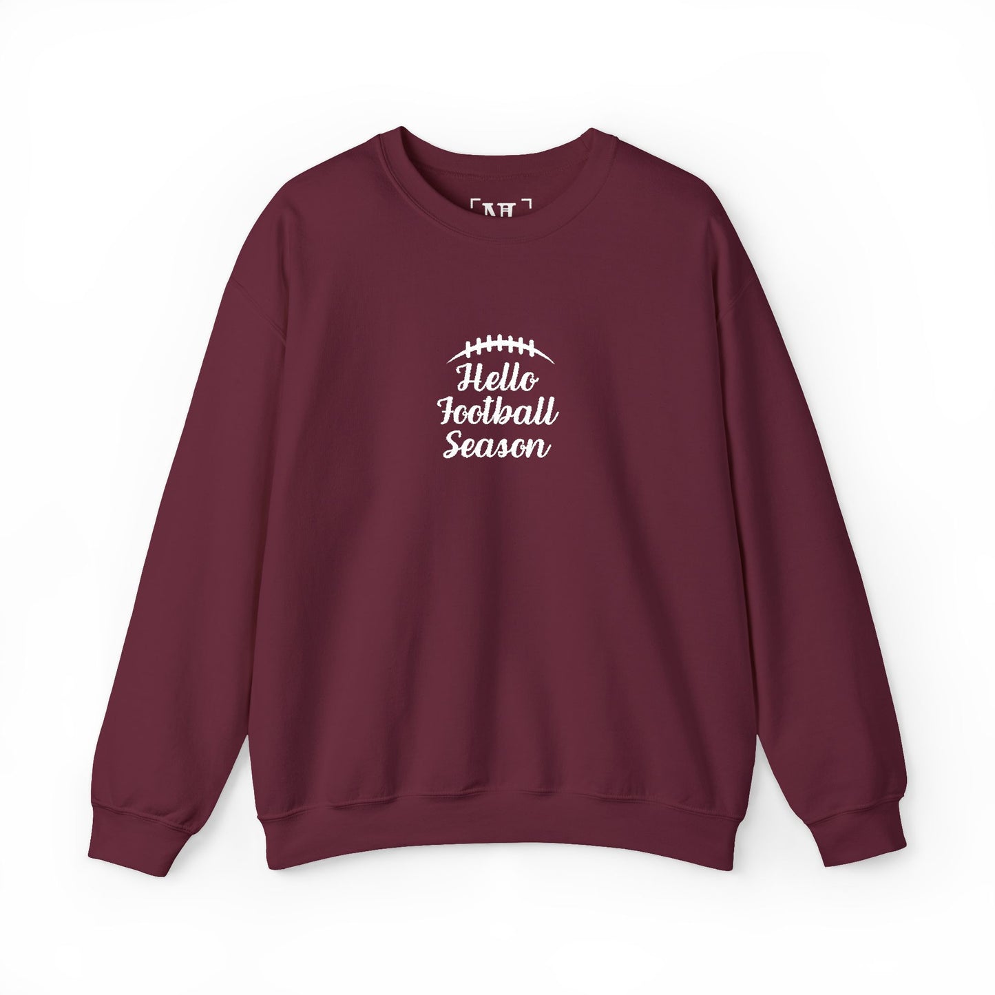 Hello Football Season Sweatshirt — Cozy Game Day Crewneck (White Text)