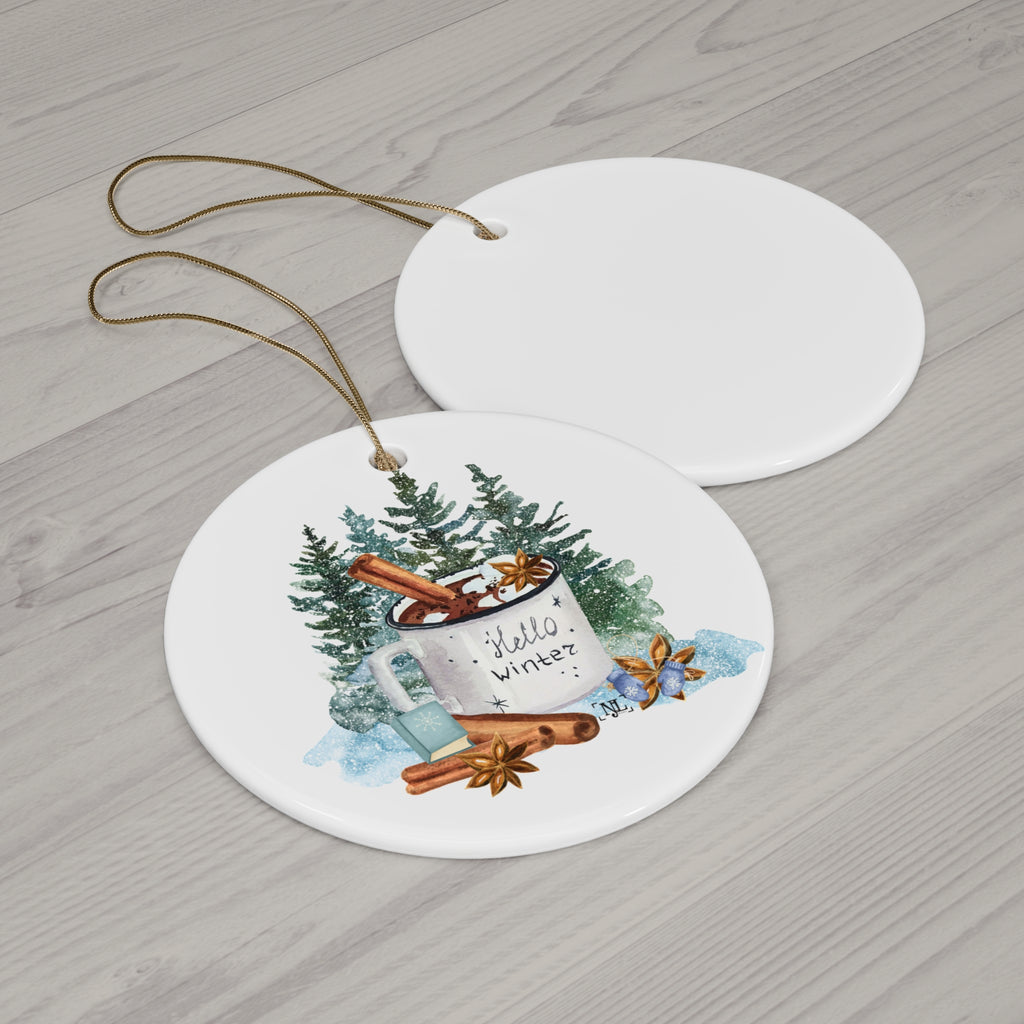 Hello Winter Mug - Ceramic Ornament
