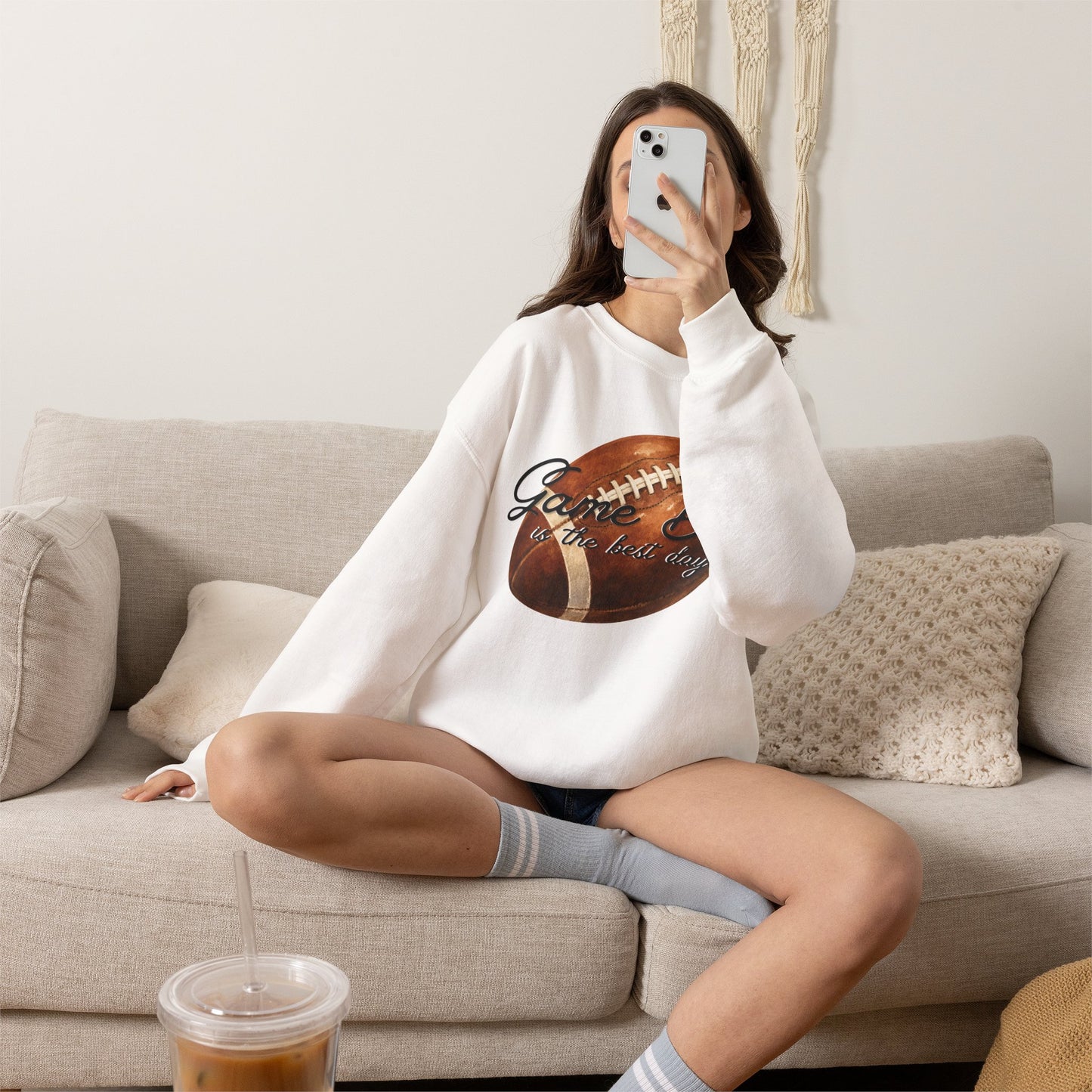 Game Day Is The Best Day Football Crewneck Sweatshirt
