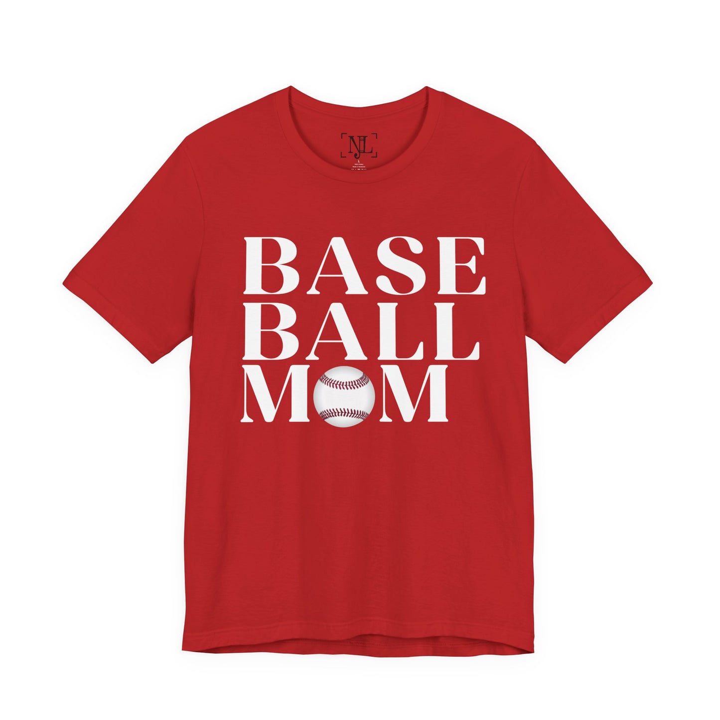 Baseball Mom T-Shirt – Retro Script with Baseball Graphic