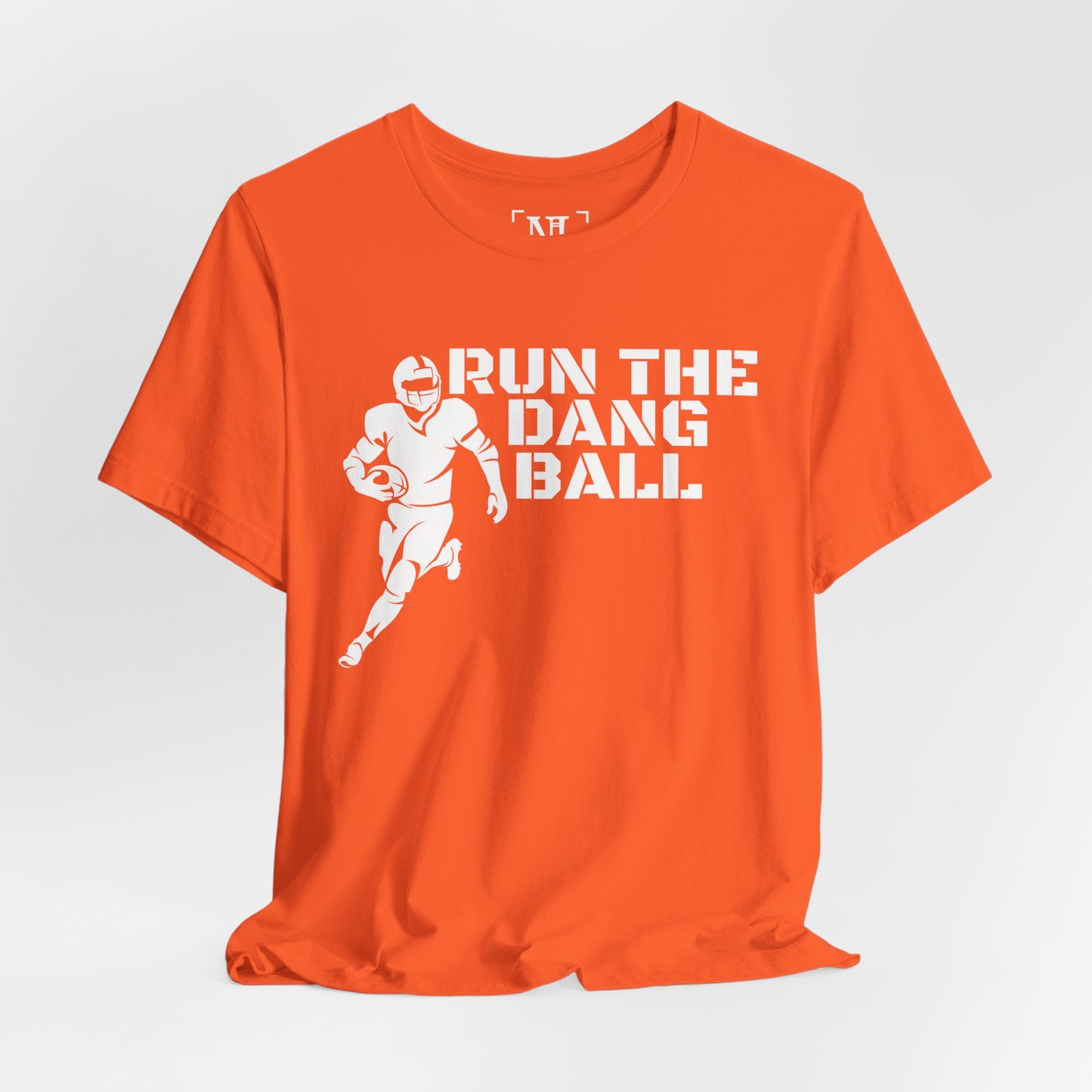Run the Dang Ball T-Shirt — Football Player Graphic Tee (White Text)