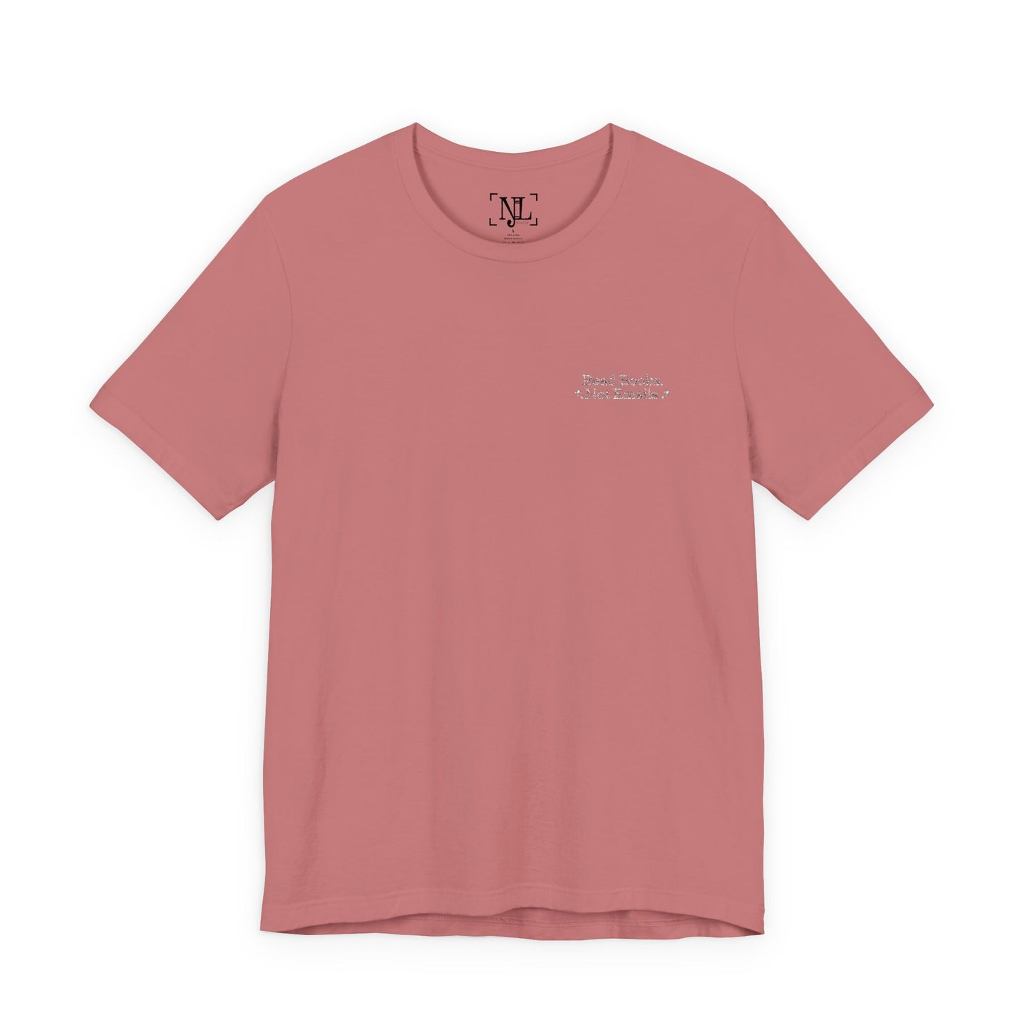 "Read Books, Not Emails - Embroidered Literary Tee (White Text)