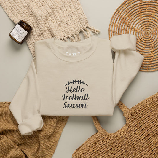 Hello Football Season Sweatshirt — Cozy Game Day Crewneck
