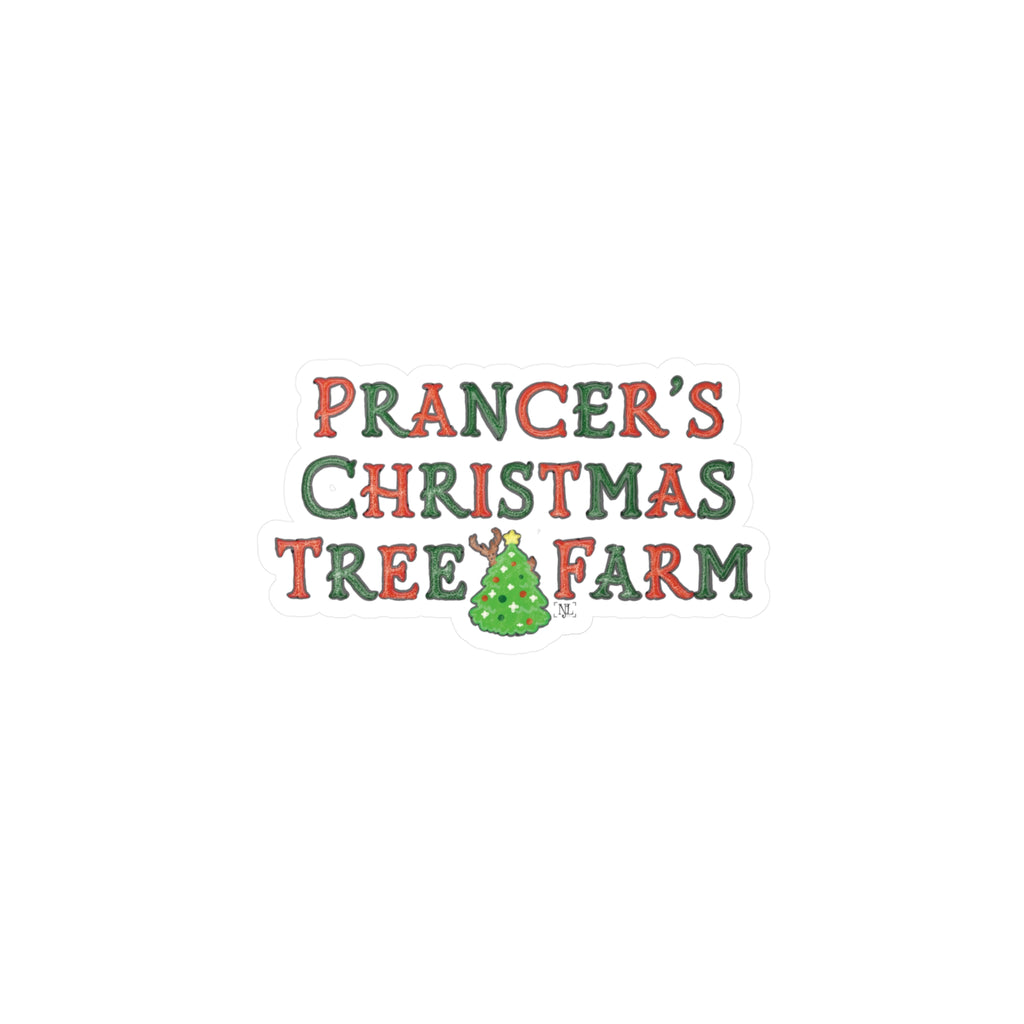 Prancer's Christmas Tree Farm Sticker