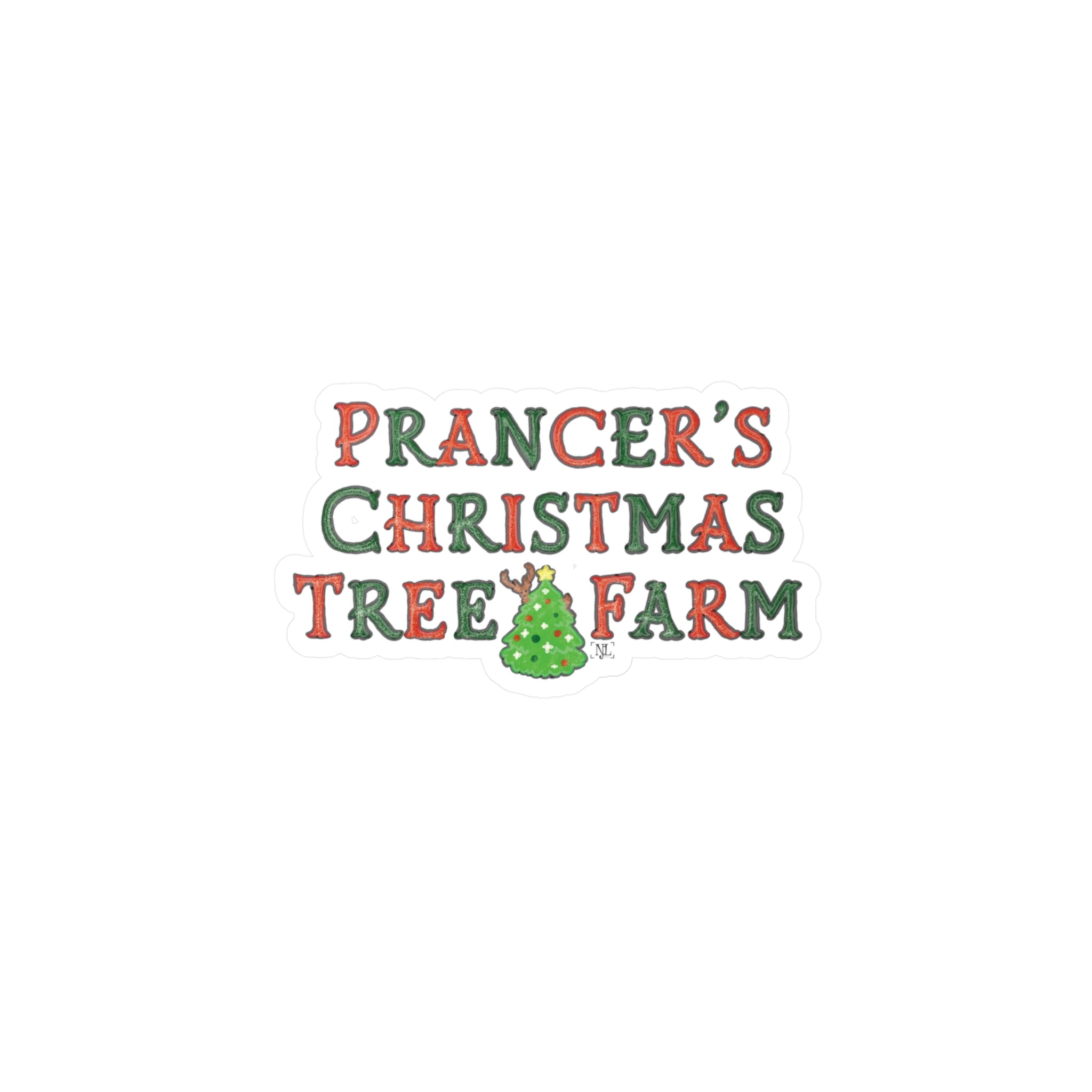 Prancer's Christmas Tree Farm Sticker