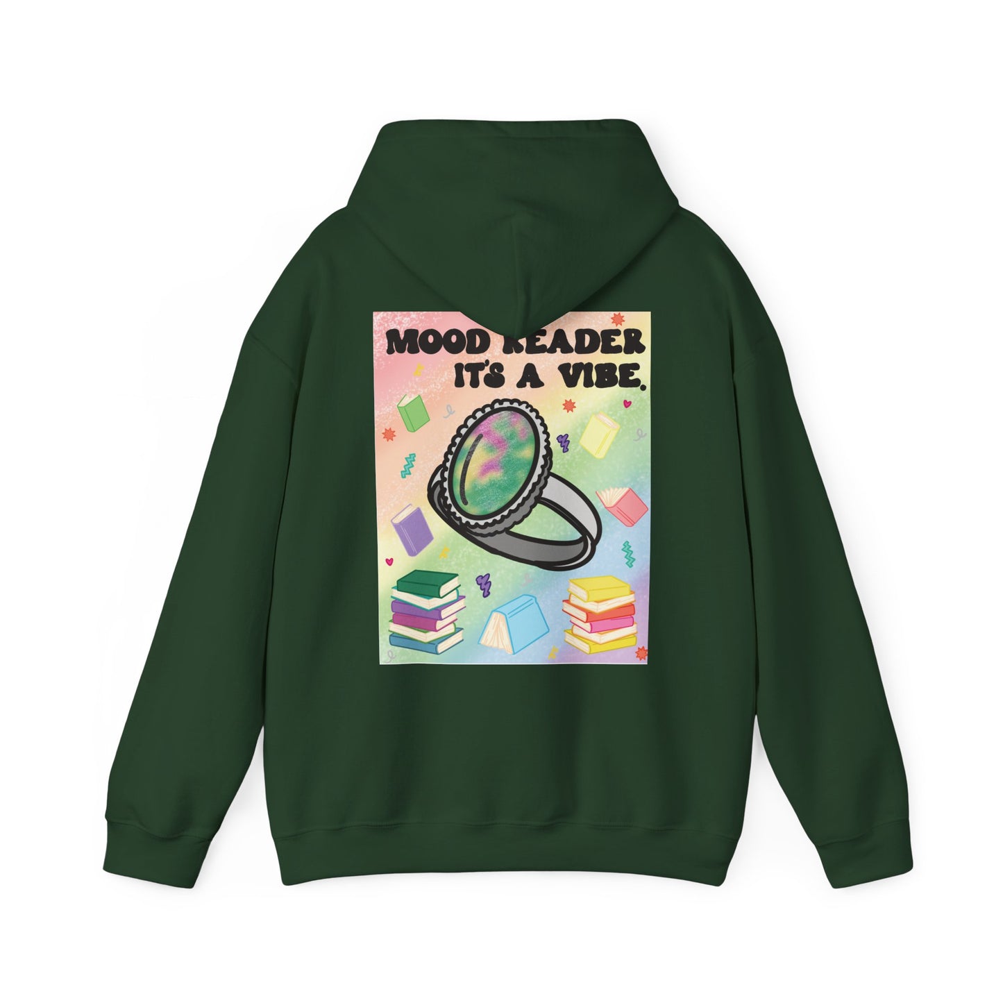 Mood Reader It's a Vibe Book Lover Pullover Graphic Hoodie (White Text)