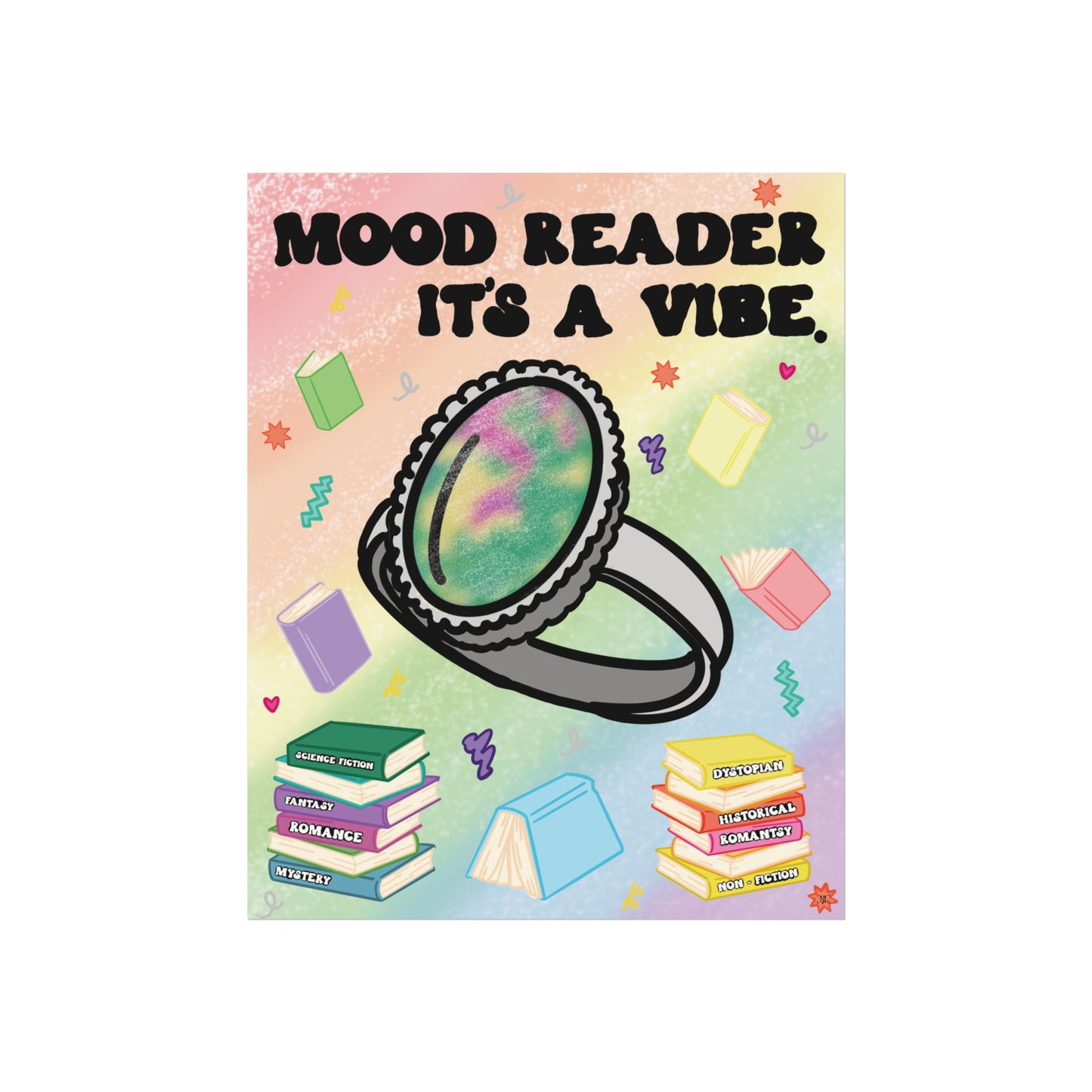 Mood Reader It's a Vibe. - Bookish Wall Art (with Genres)