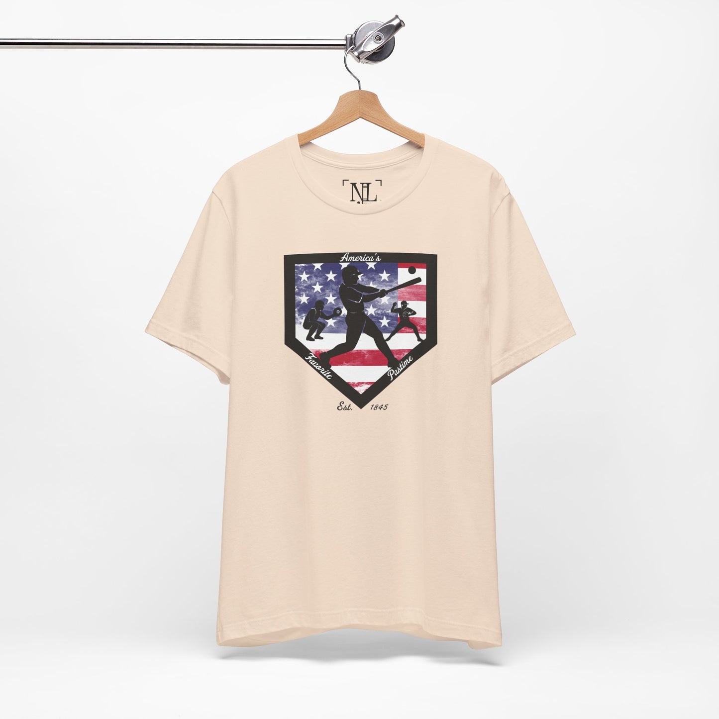 Baseball Home Plate USA Flag Tee — America's Favorite Pastime T-Shirt