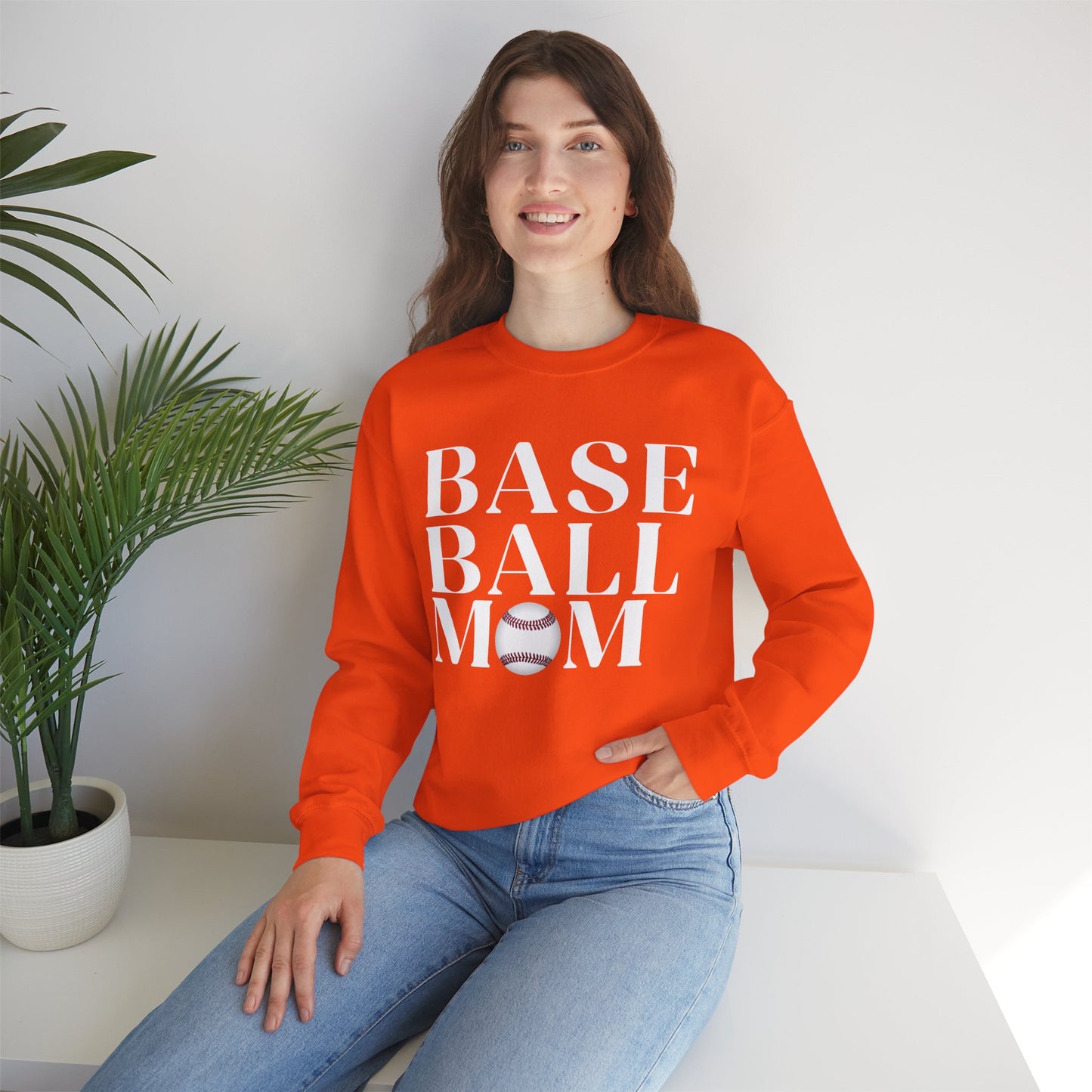 Baseball Mom Crewneck Sweatshirt - Baseball Graphic Pullover for Moms