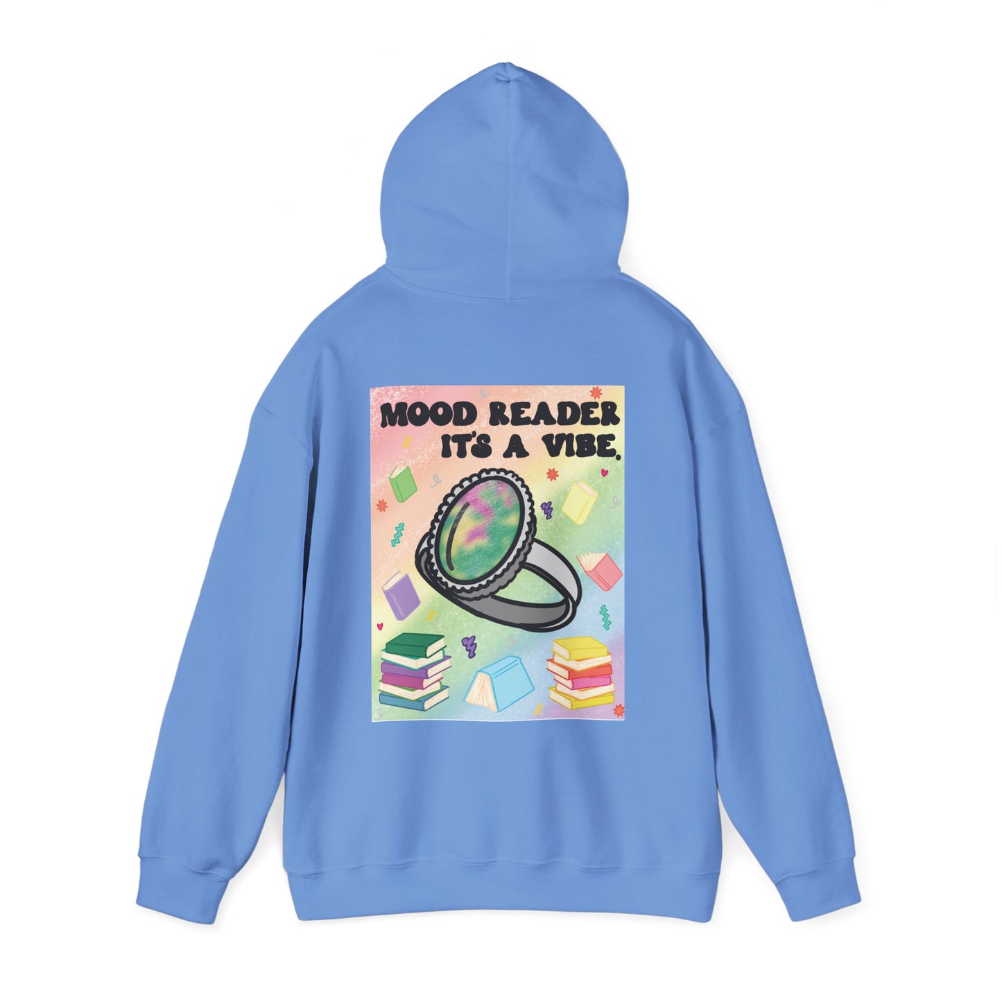 Mood Reader It's a Vibe Book Lover Pullover Graphic Hoodie (Black Text)