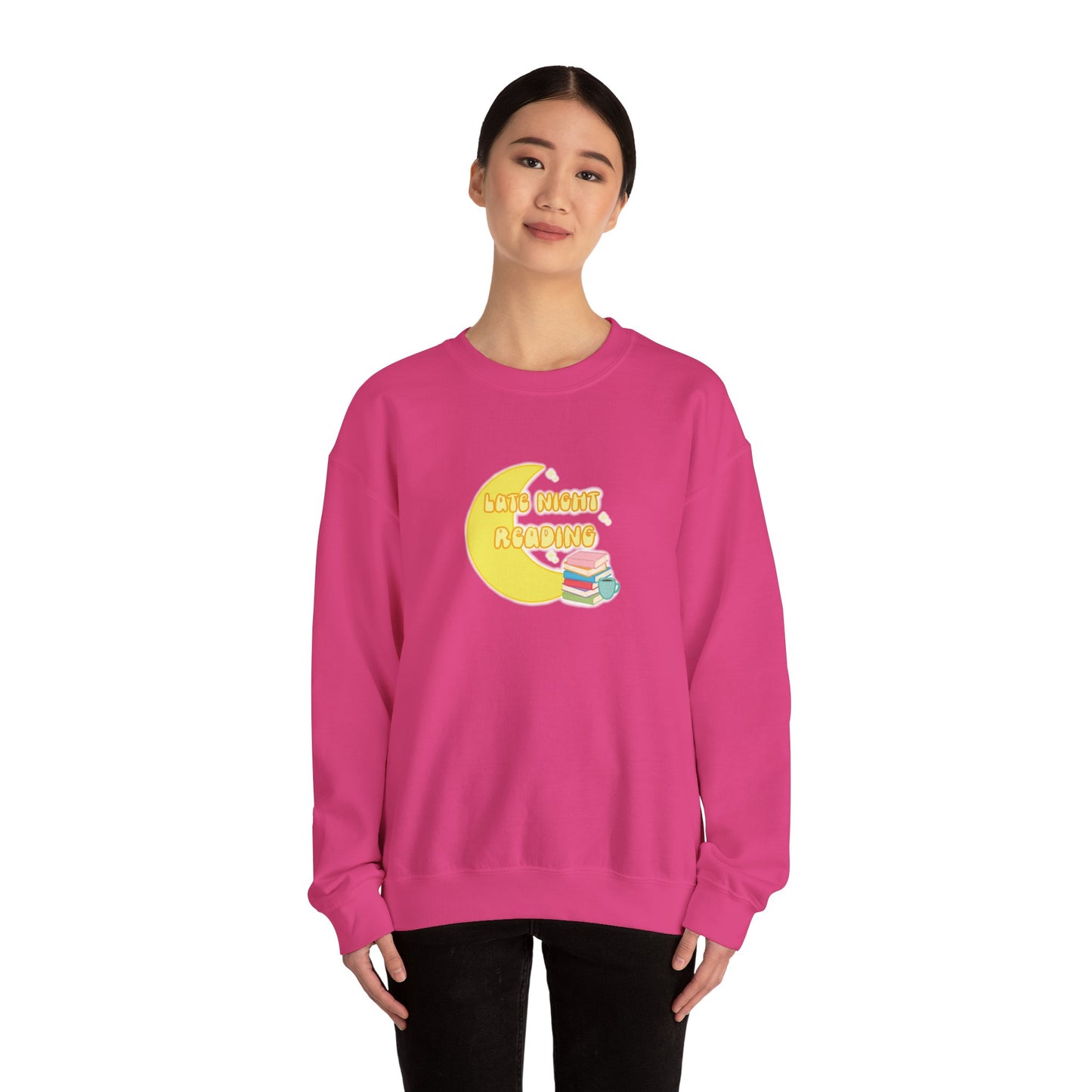 "Late Night Reading" - Cozy Crewneck Heavy Blend Sweatshirt