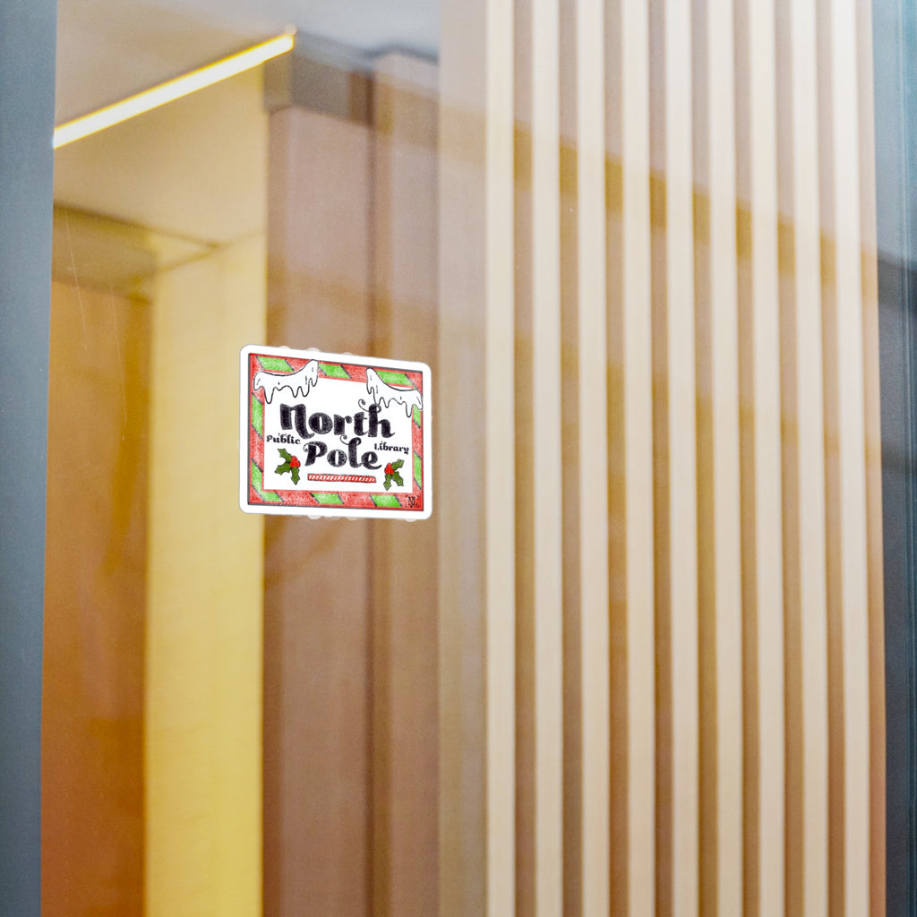 North Pole Library Christmas Sticker