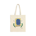 Book Lover Cotton Canvas Tote Bag — "I like to read very much. Perhaps too much." Graphic