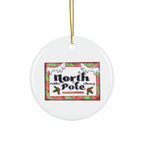 North Pole Library Ceramic Christmas Ornament