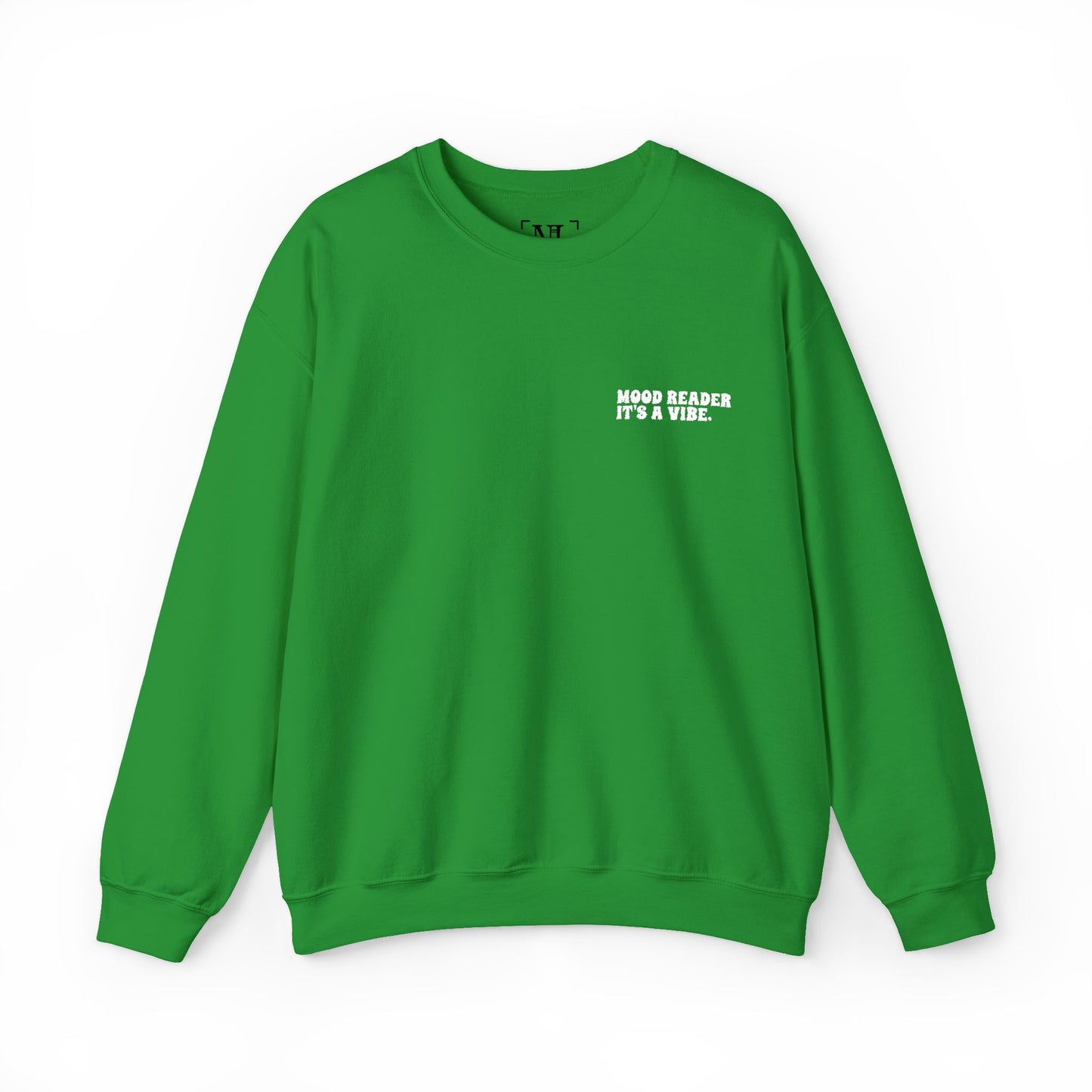 "Mood Reader. It's a Vibe - Embroidered Literary Crewneck Sweatshirt (White Text)