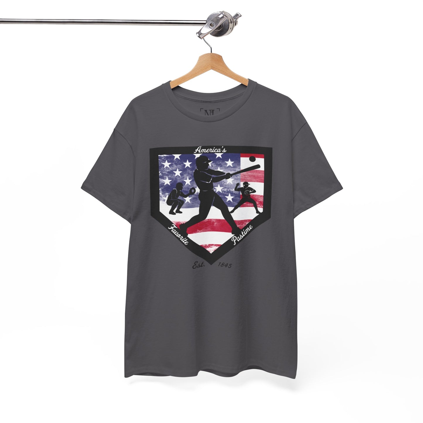 Baseball Home Plate American Flag T‑Shirt – America's Favorite Pastime Design