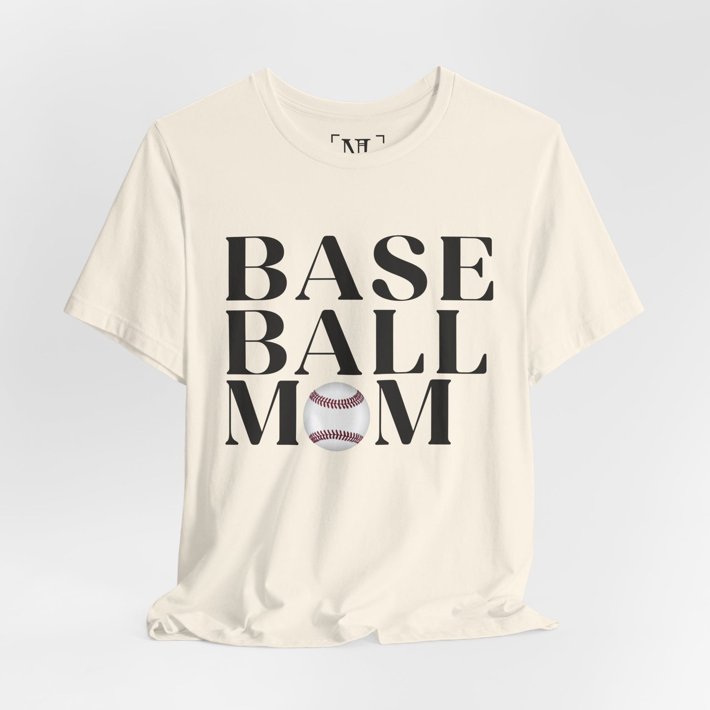 Baseball Mom T-Shirt – Retro Script with Baseball Graphic