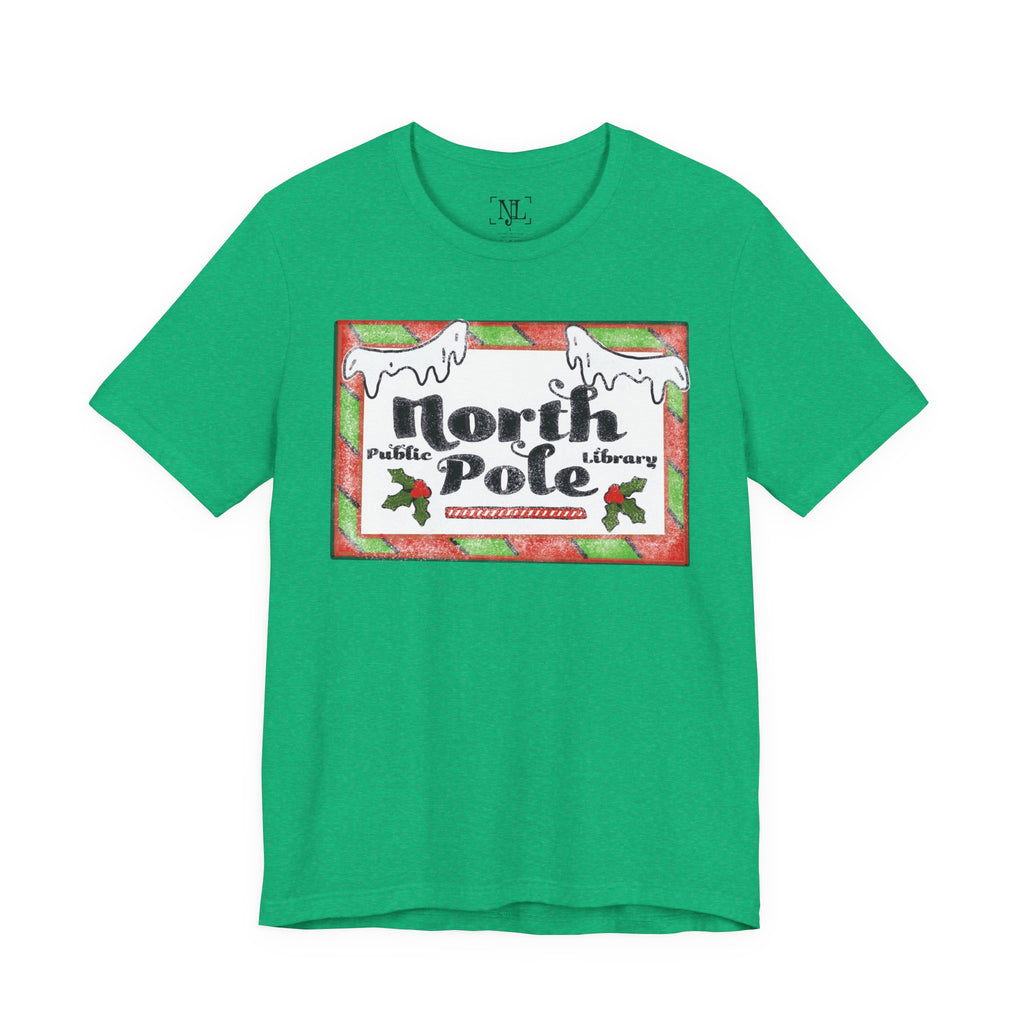 North Pole Library Short Sleeve Christmas Tee