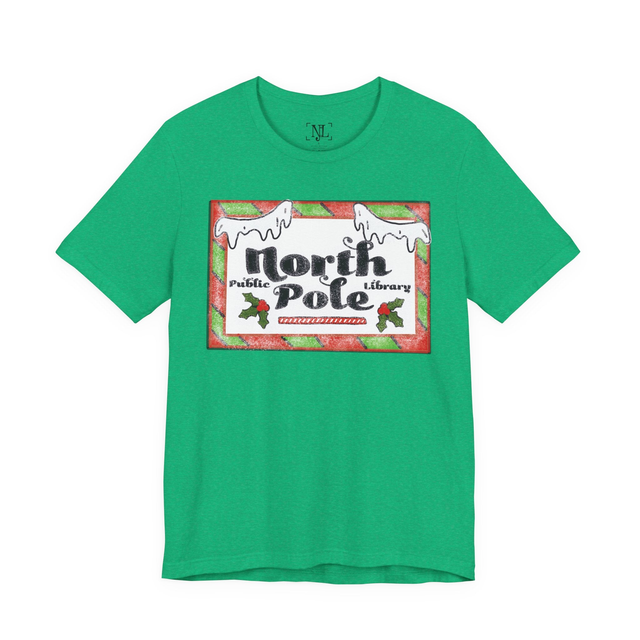 North Pole Library Short Sleeve Christmas Tee