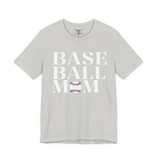 Baseball Mom T-Shirt – Retro Script with Baseball Graphic