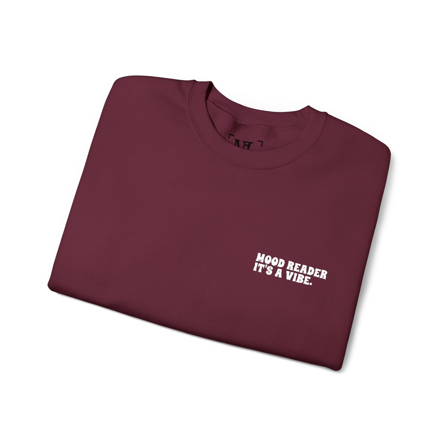 "Mood Reader. It's a Vibe - Embroidered Literary Crewneck Sweatshirt (White Text)
