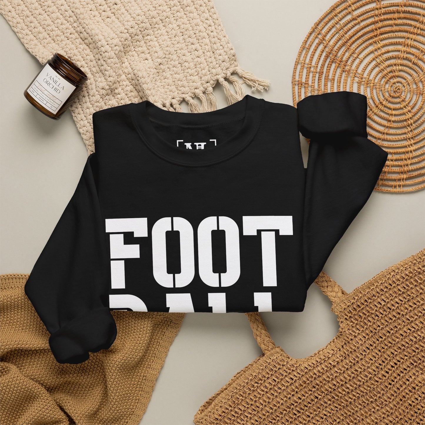 Football Mom Crewneck Sweatshirt (White Text)