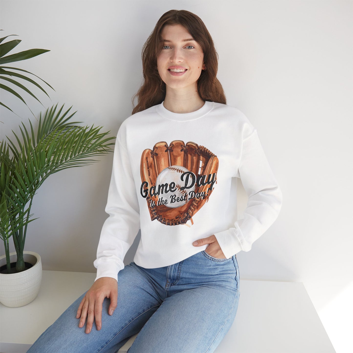 Game Day Baseball Sweatshirt — "Game Day is the Best Day" Crewneck