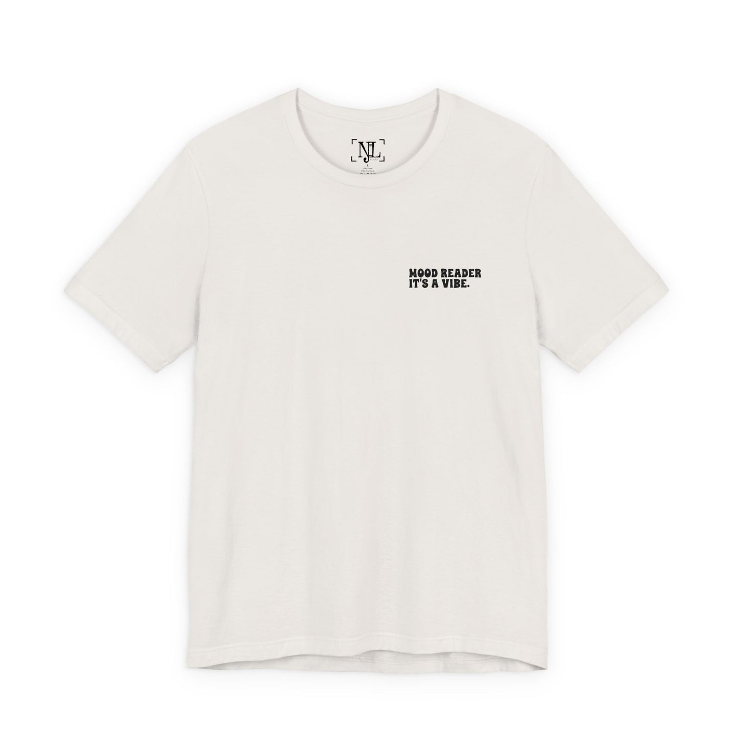 "Mood Readers. It's a Vibe." - Embroidered Literary Tee (Black Text)