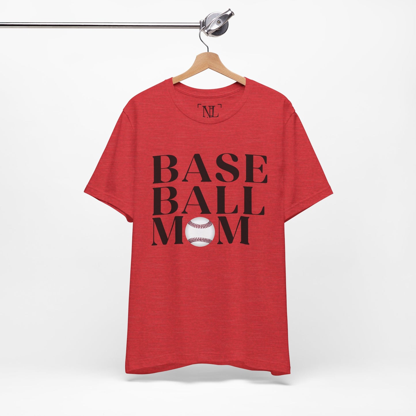 Baseball Mom T-Shirt – Retro Script with Baseball Graphic