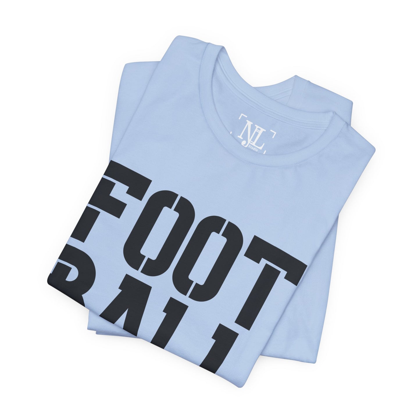 Football Mom T-Shirt – Bold Stacked Text with Football Graphic
