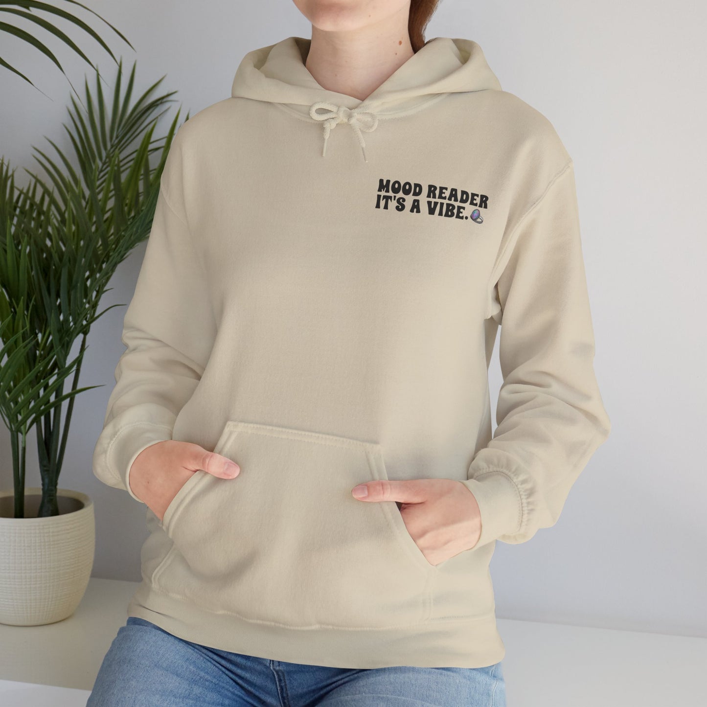 Mood Reader It's a Vibe Book Lover Pullover Graphic Hoodie (Black Text)