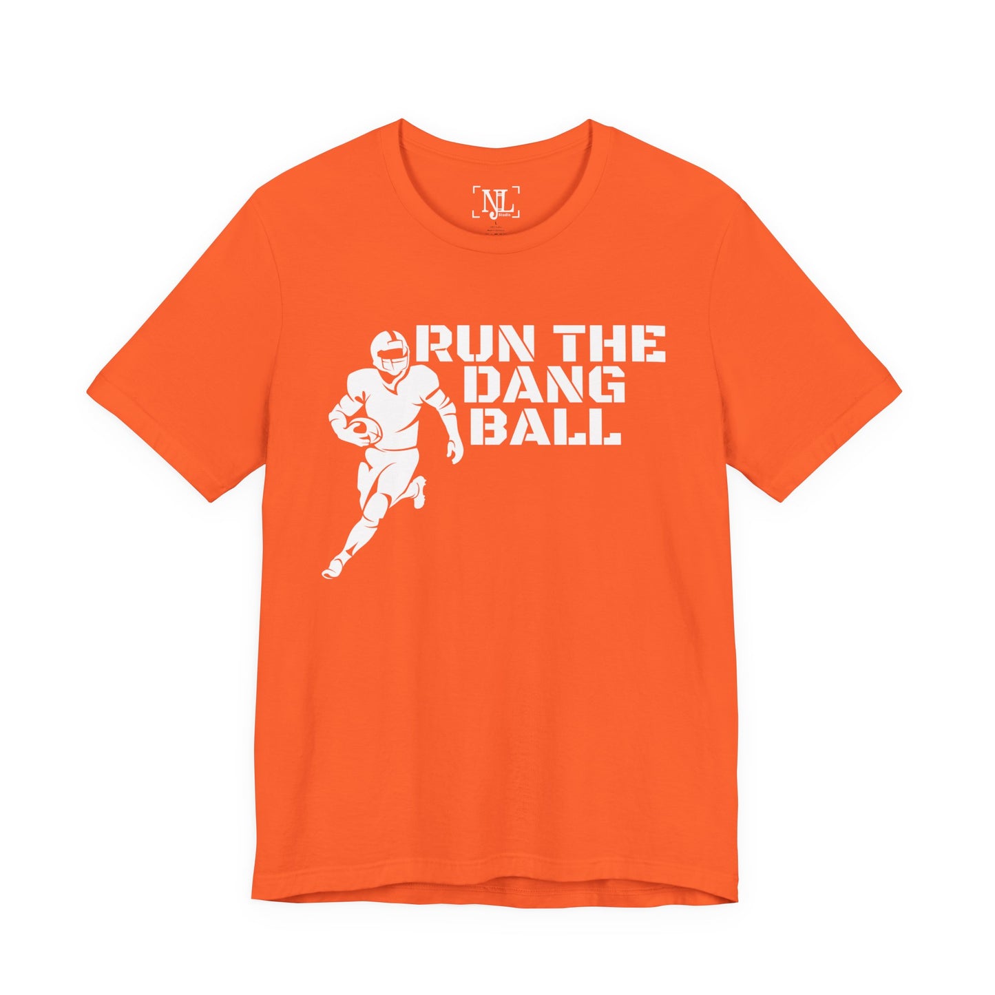 Run the Dang Ball T-Shirt — Football Player Graphic Tee (White Text)