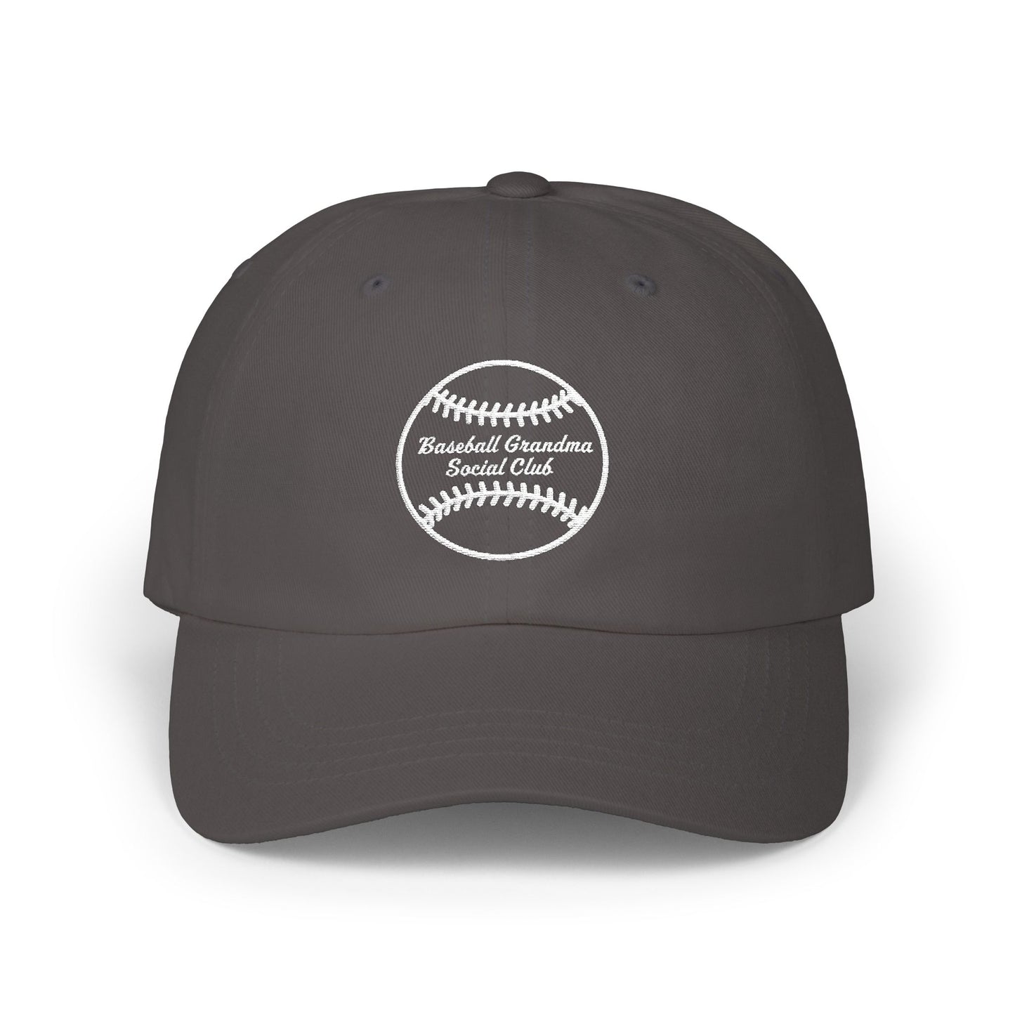 Baseball Grandma Social Club - Dad Cap White Embroidered