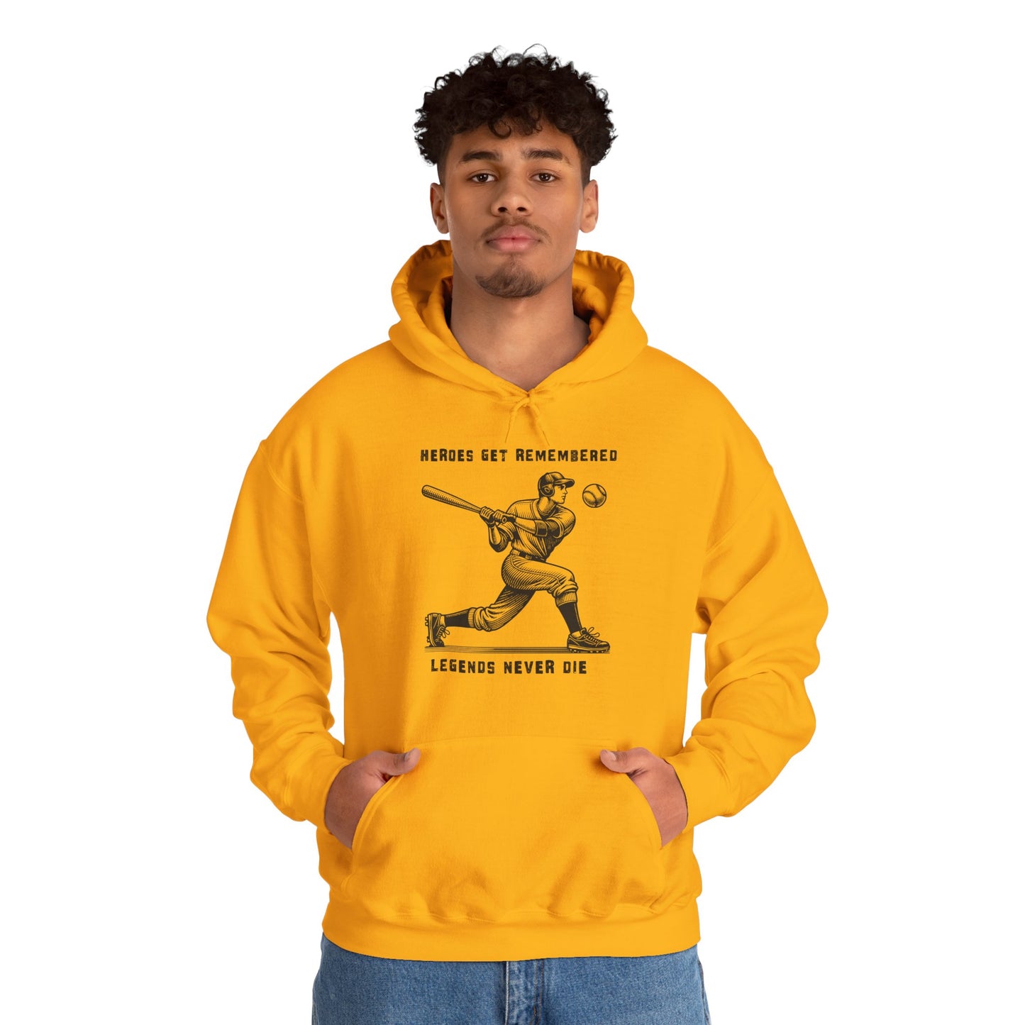 Baseball Tribute Hoodie — "Heroes Get Remembered, Legends Never Die" Hoodie