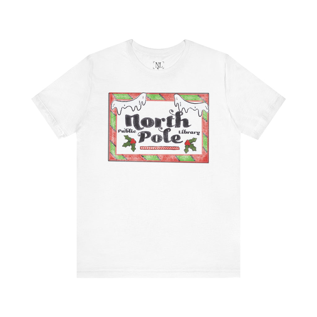 North Pole Library Short Sleeve Christmas Tee