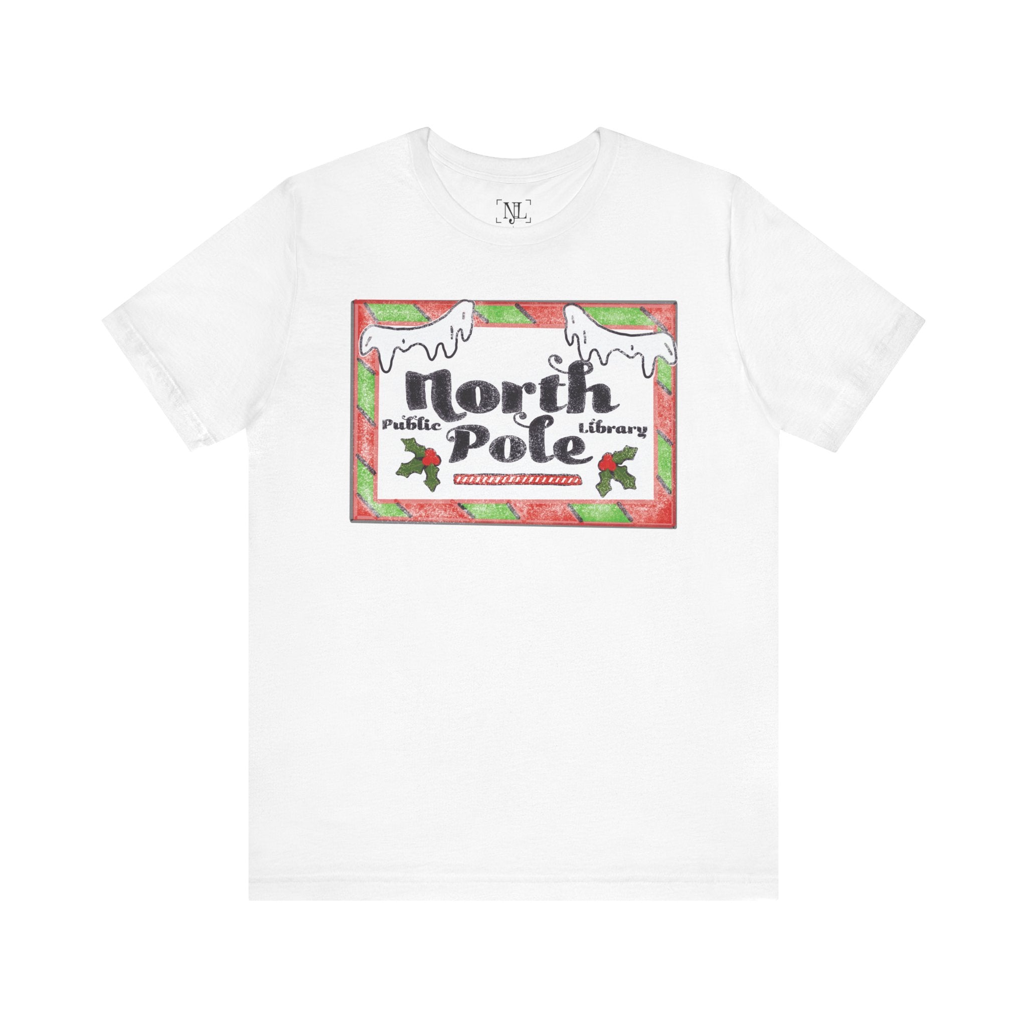 North Pole Library Short Sleeve Christmas Tee