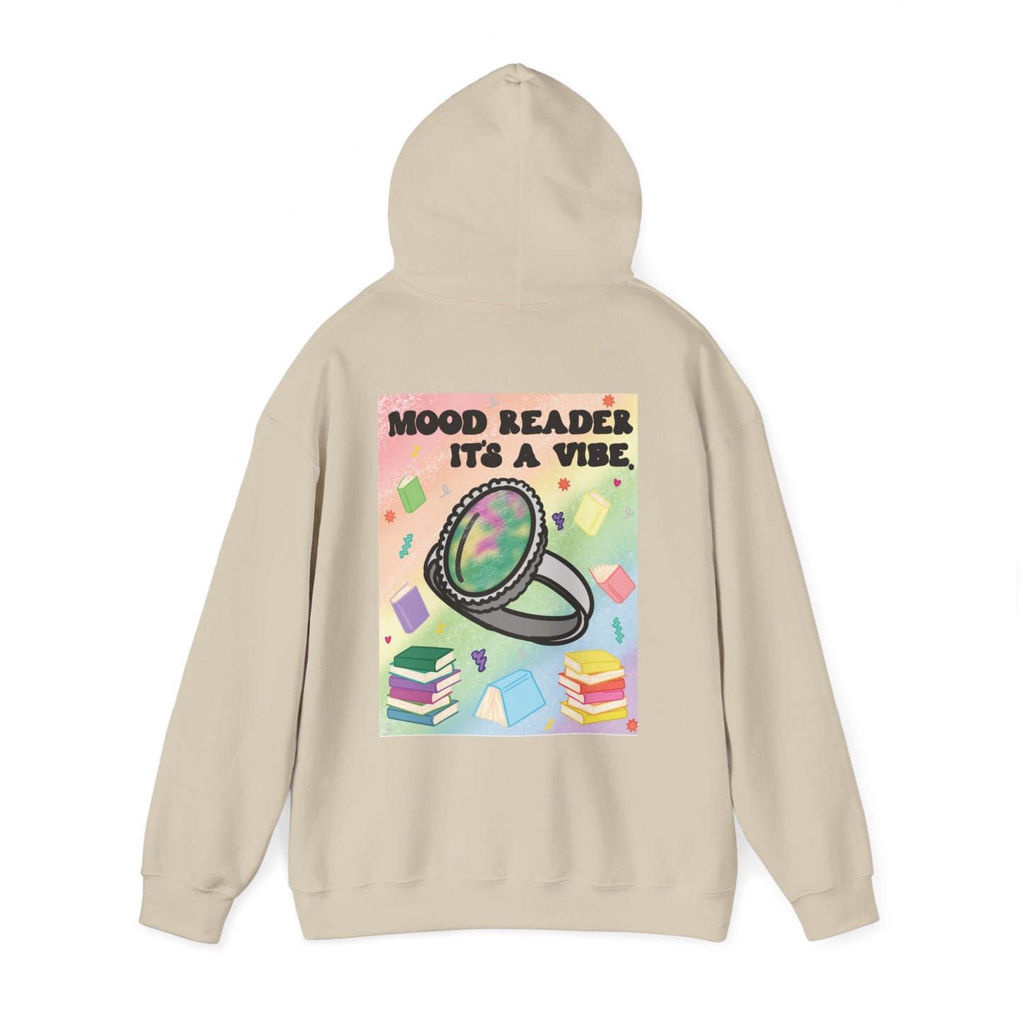 Mood Reader It's a Vibe Book Lover Pullover Graphic Hoodie (Black Text)