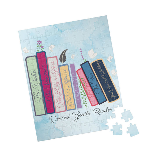 Dearest Gentle Reader Book Stack - Regency Romance Inspired Jigsaw Puzzle