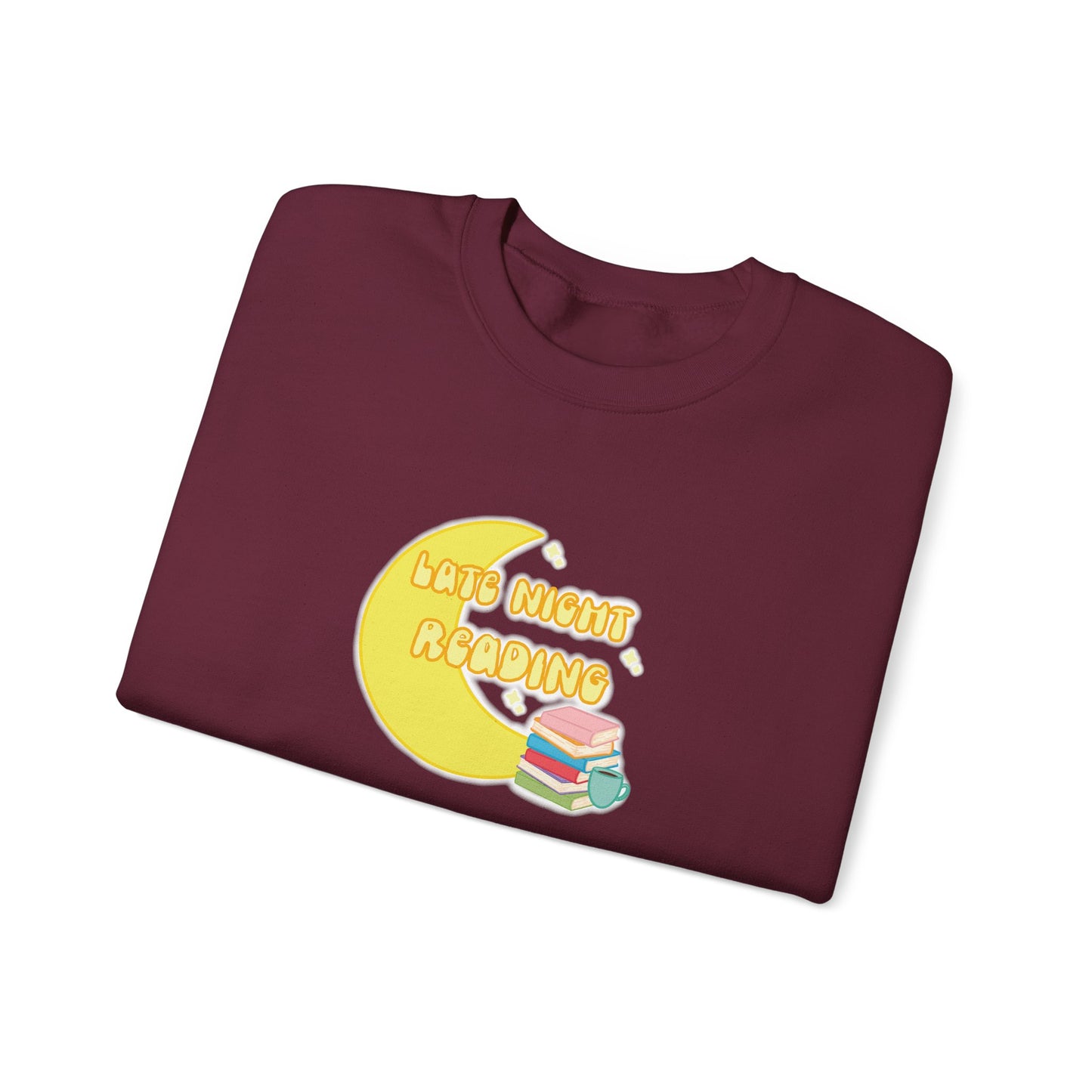 "Late Night Reading" - Cozy Crewneck Heavy Blend Sweatshirt