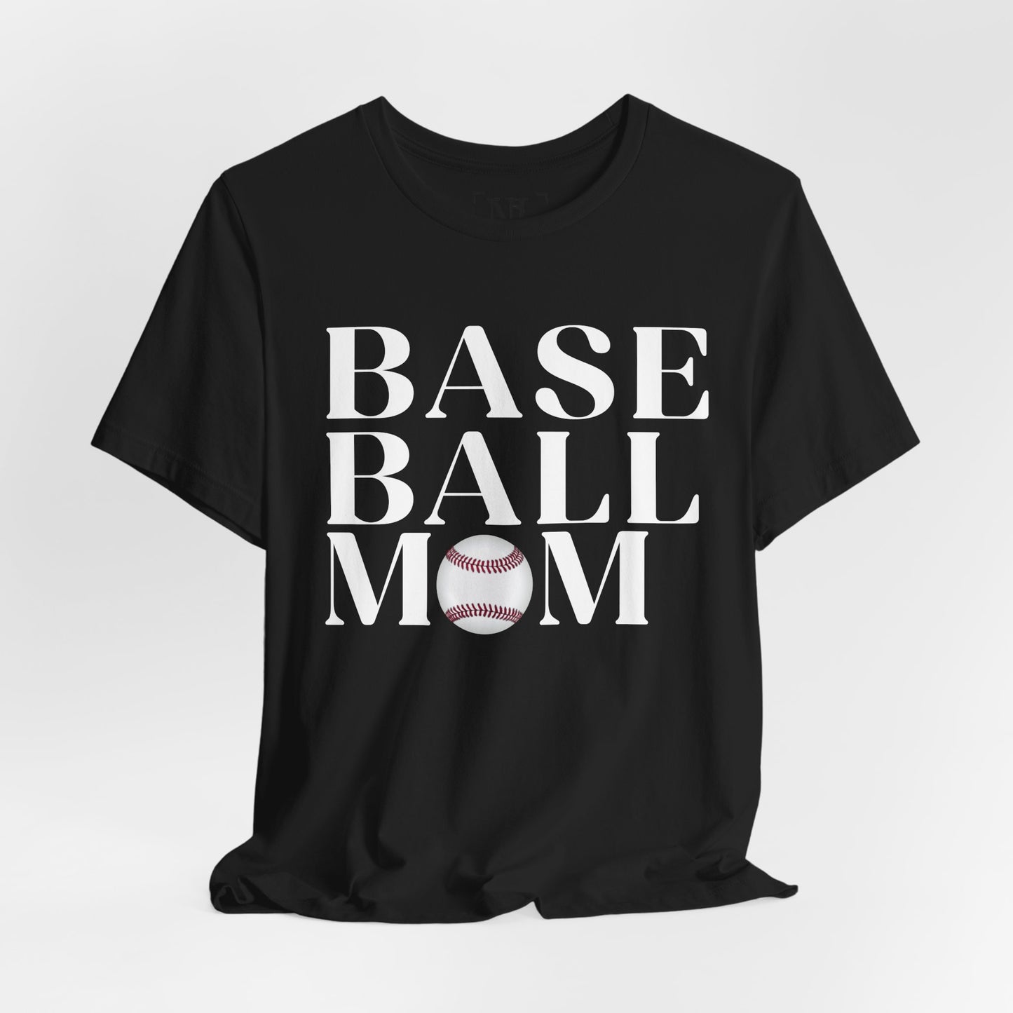 Baseball Mom T-Shirt – Retro Script with Baseball Graphic