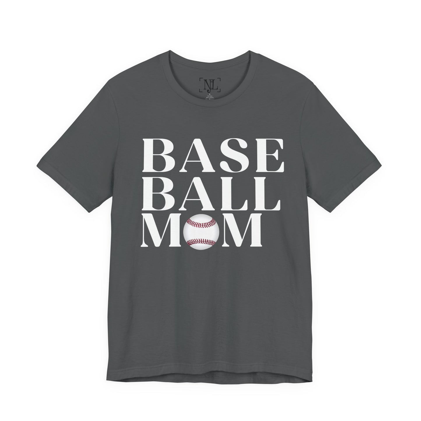 Baseball Mom T-Shirt – Retro Script with Baseball Graphic