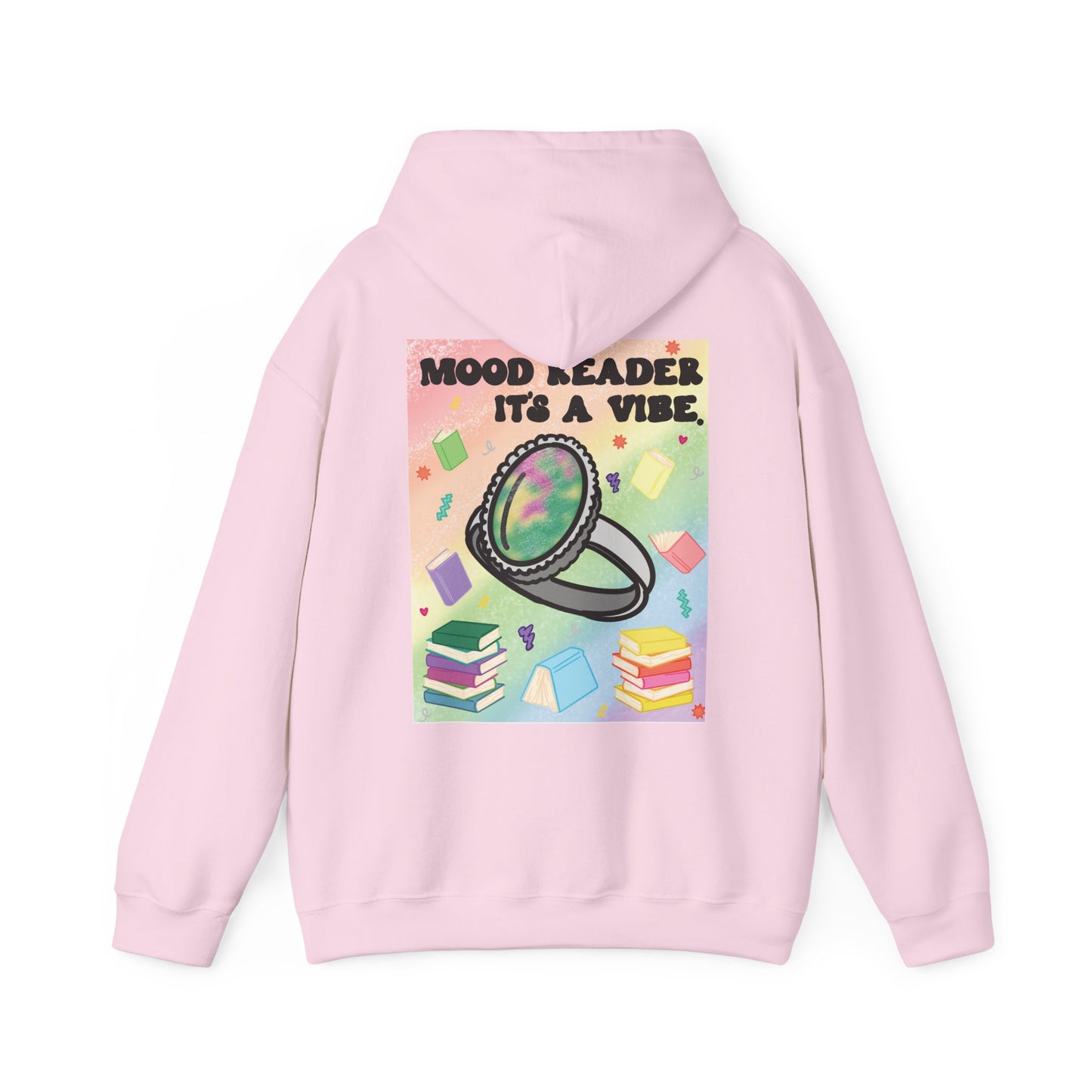 Mood Reader It's a Vibe Book Lover Pullover Graphic Hoodie (Black Text)