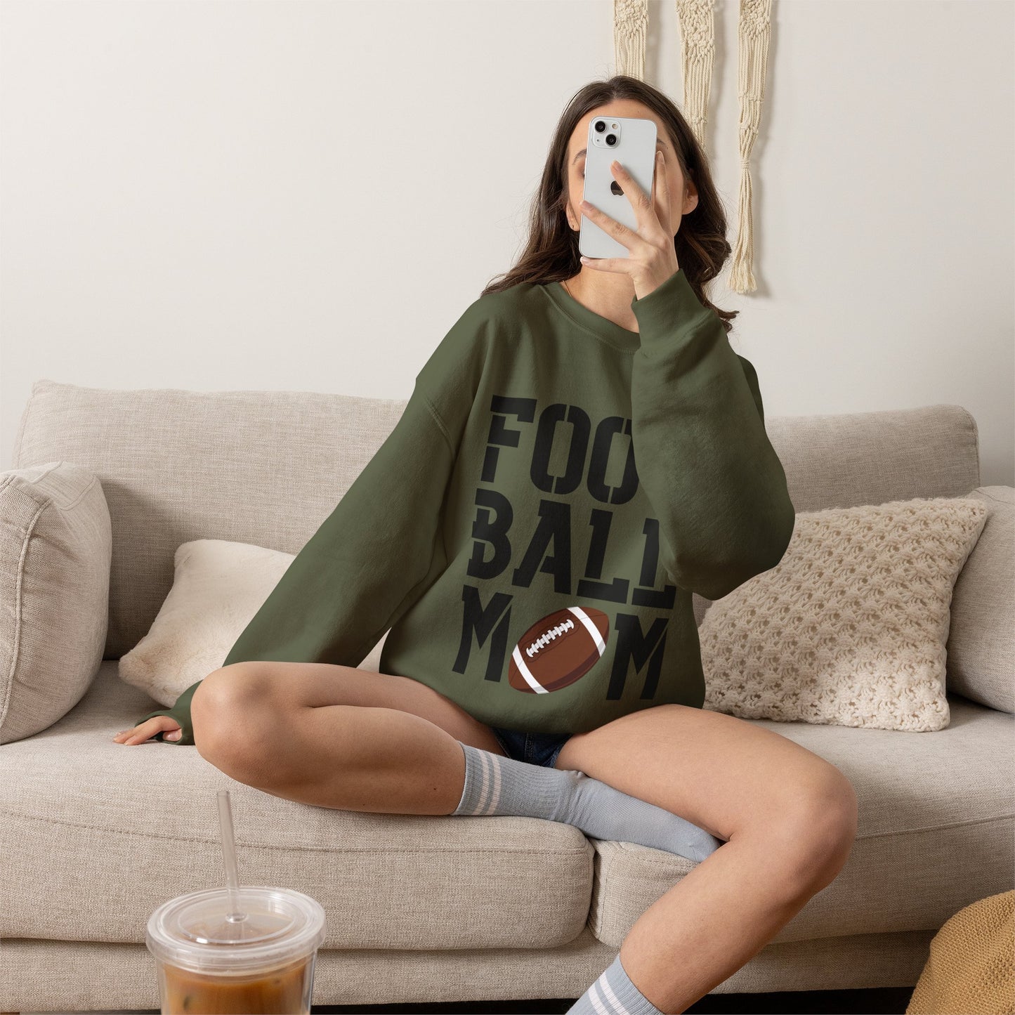 Football Mom Crewneck Sweatshirt