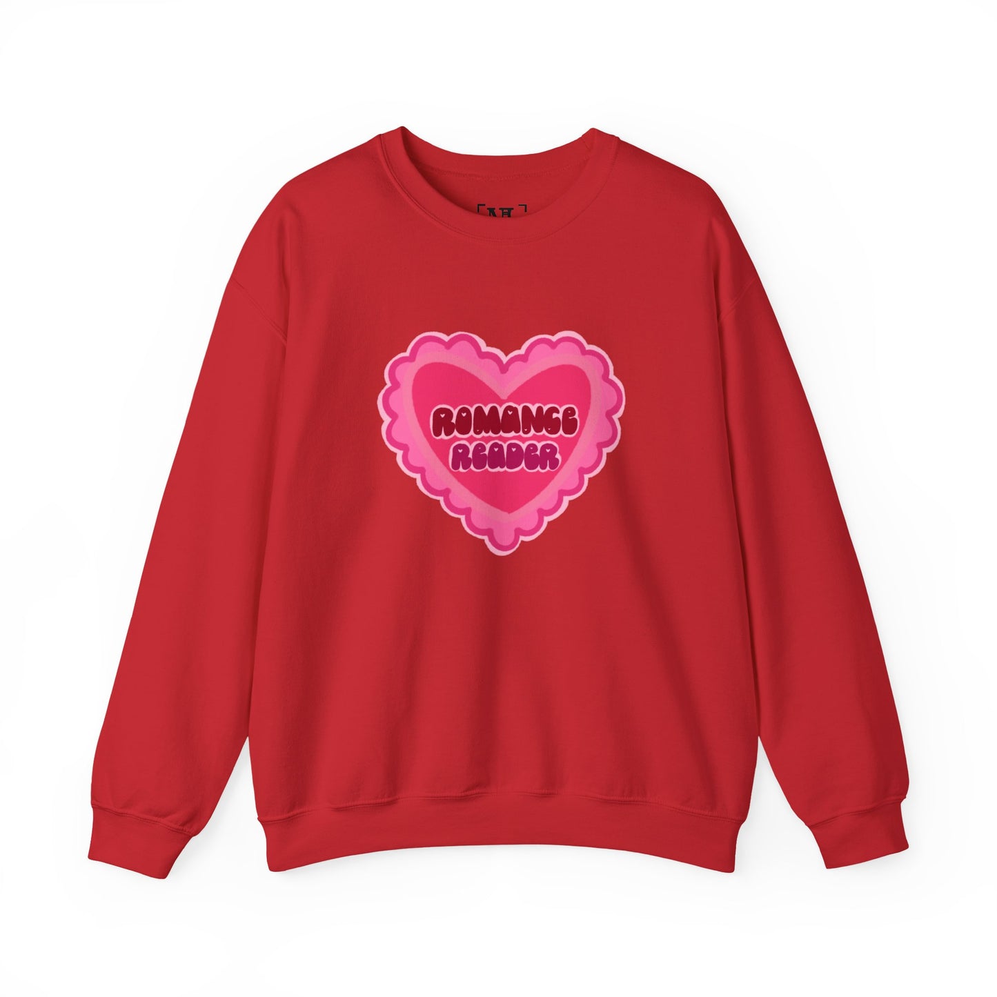 Romance Reader Heart Logo - Cozy Bookish Crewneck Sweatshirt