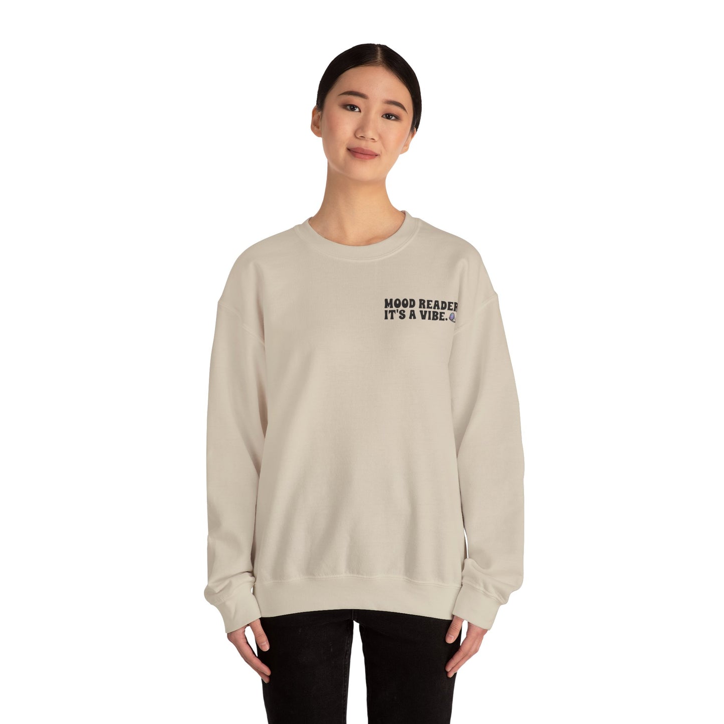 "Mood Reader It's a Vibe" - Cozy Bookish Graphic Sweatshirt (Black Text)