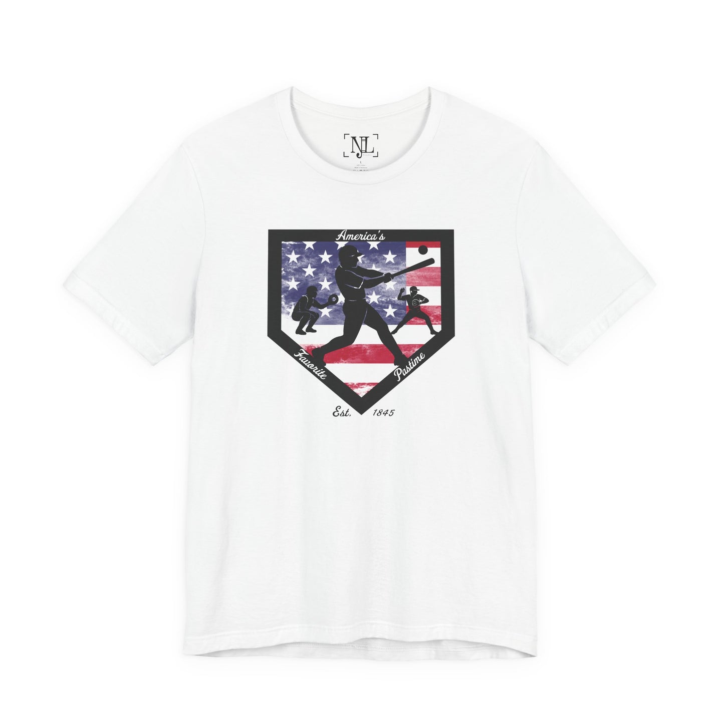 Baseball Home Plate USA Flag Tee — America's Favorite Pastime T-Shirt