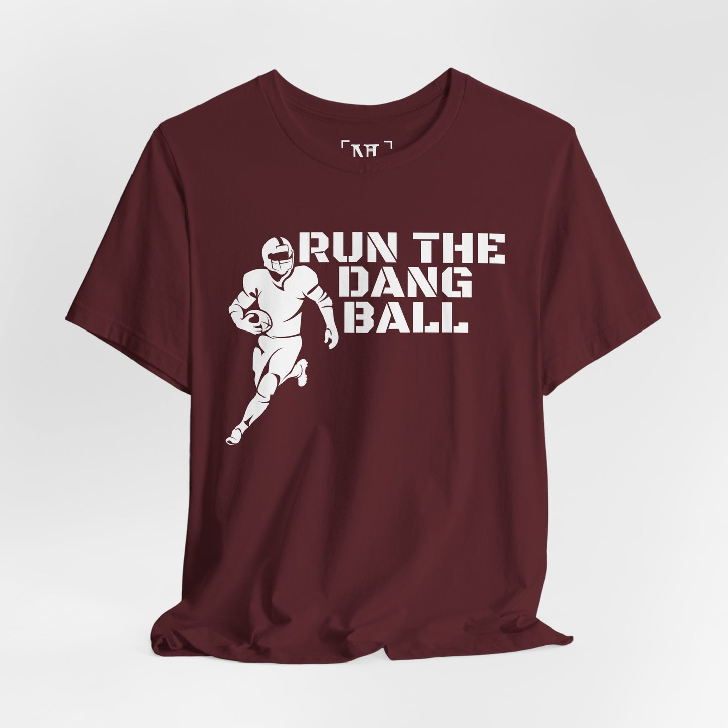 Run the Dang Ball T-Shirt — Football Player Graphic Tee (White Text)