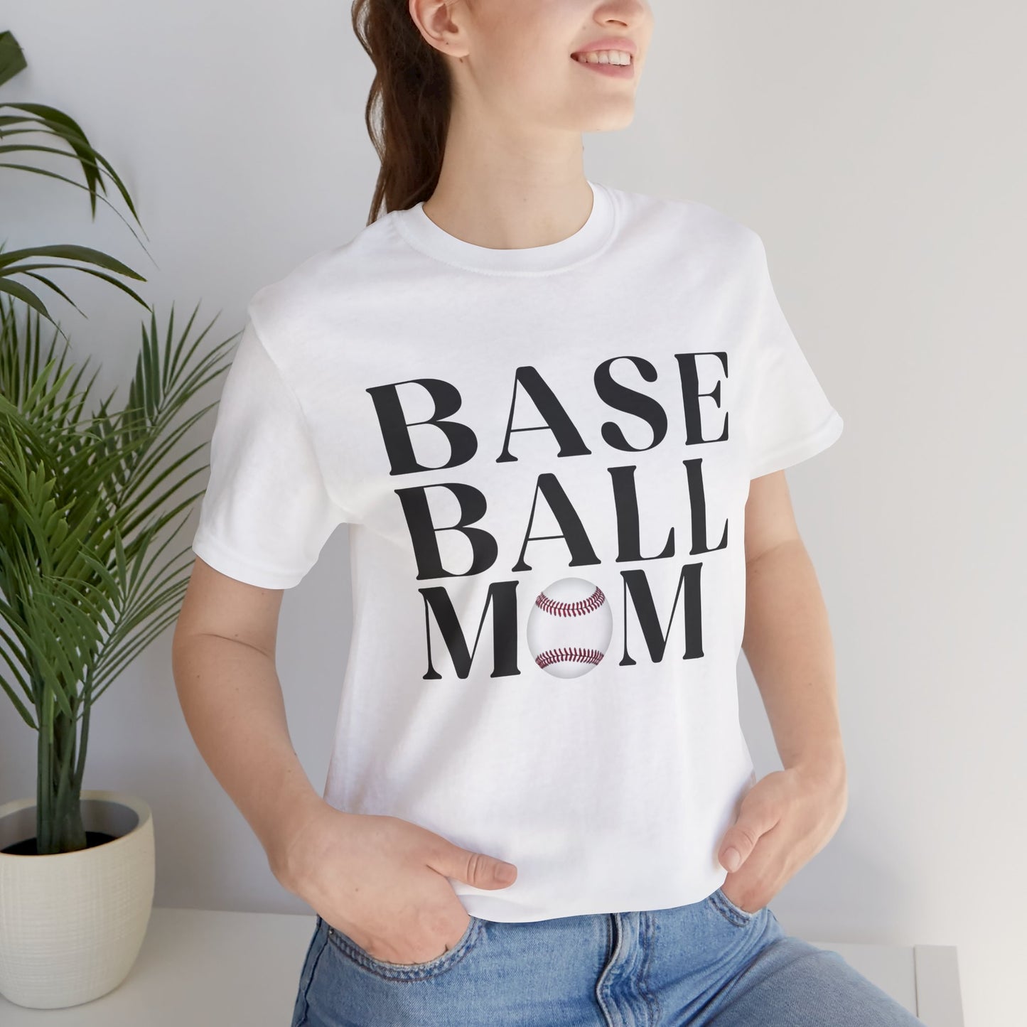 Baseball Mom T-Shirt – Retro Script with Baseball Graphic