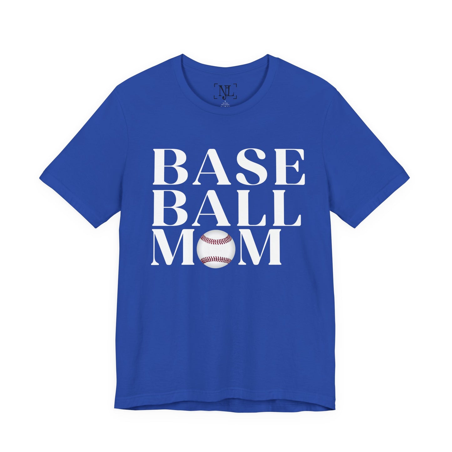 Baseball Mom T-Shirt – Retro Script with Baseball Graphic